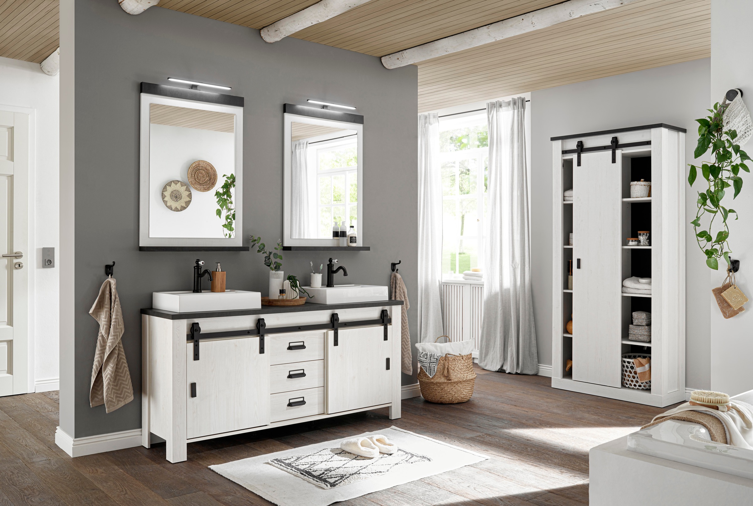 Home affaire Badmöbel-Set "SHERWOOD, Bad im modernen Design, 4-teiliges Bad günstig online kaufen