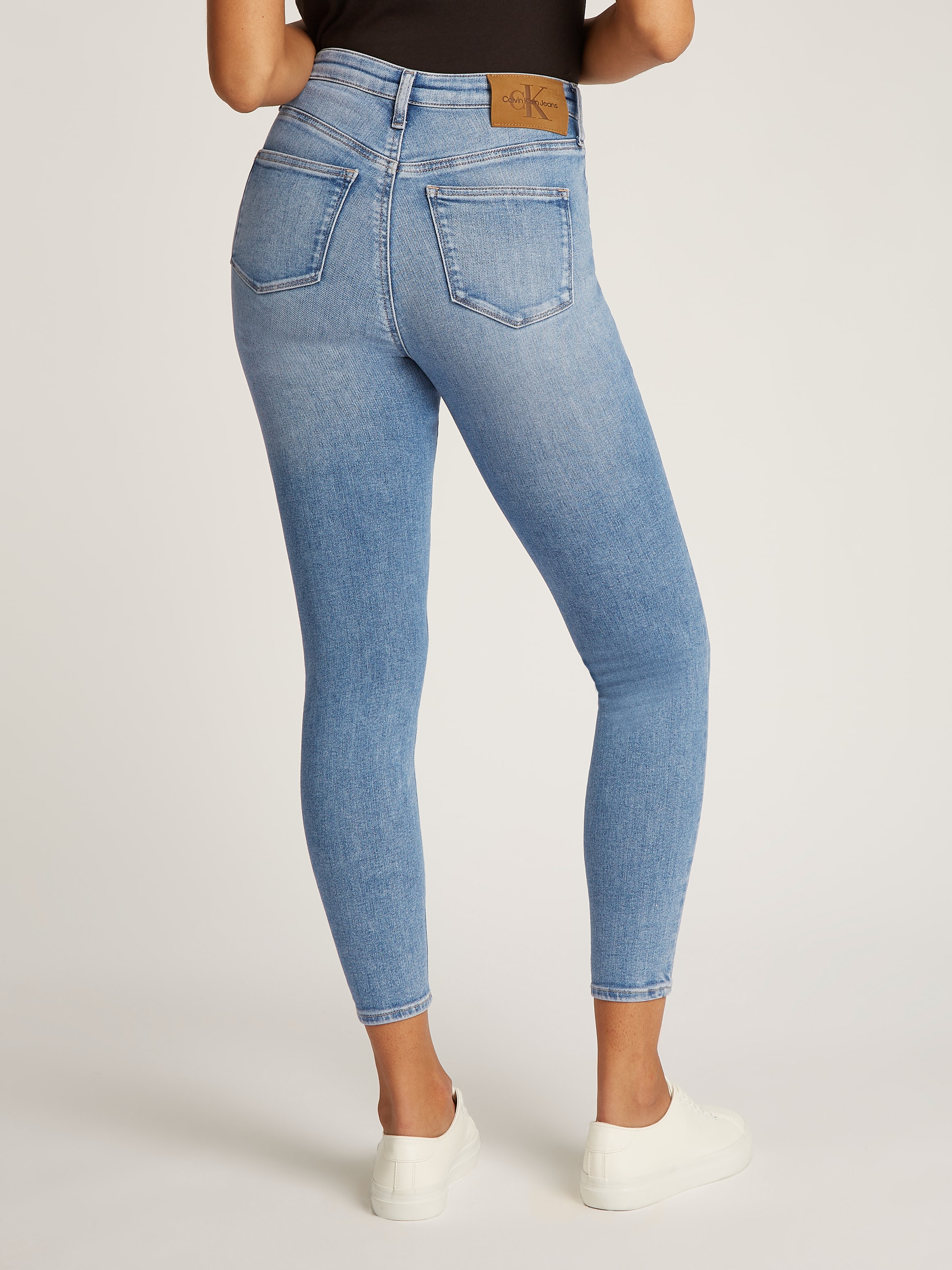 Calvin Klein Jeans Skinny-fit-Jeans »HIGH RISE SUPER SKINNY ANKLE«, mit Stoned wash Optik, mit Coinpocket