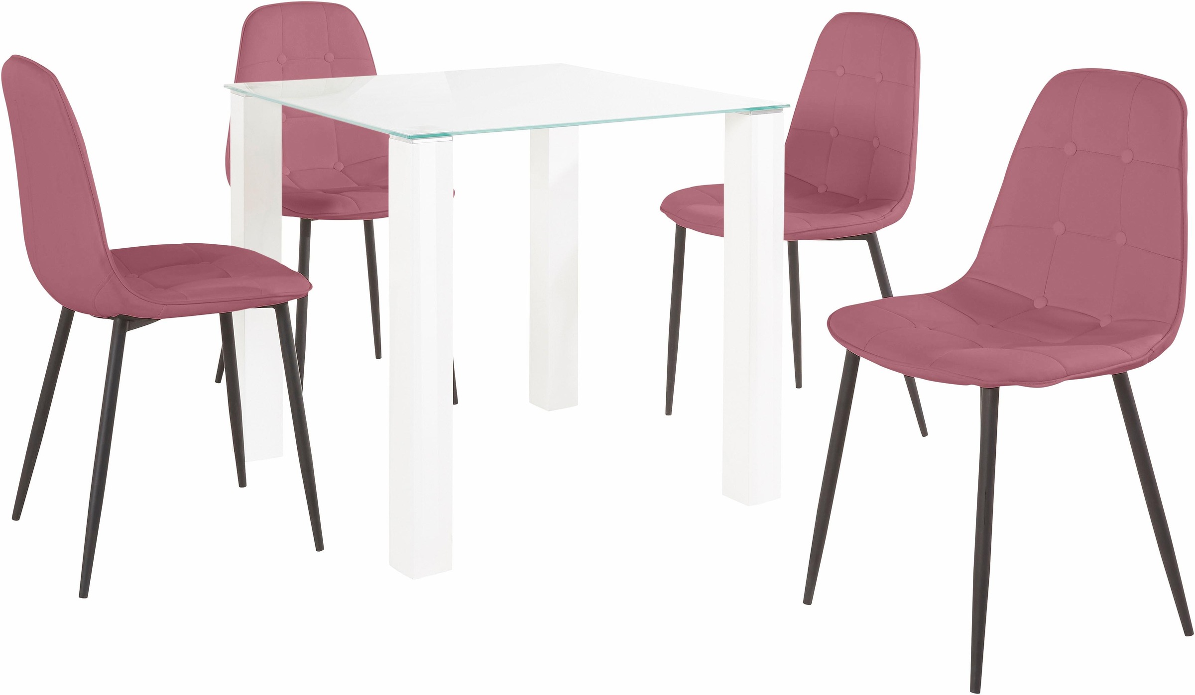 INOSIGN Essgruppe Set, 5 Stk. tlg. mit Glastisch, Breite 80 cm günstig online kaufen