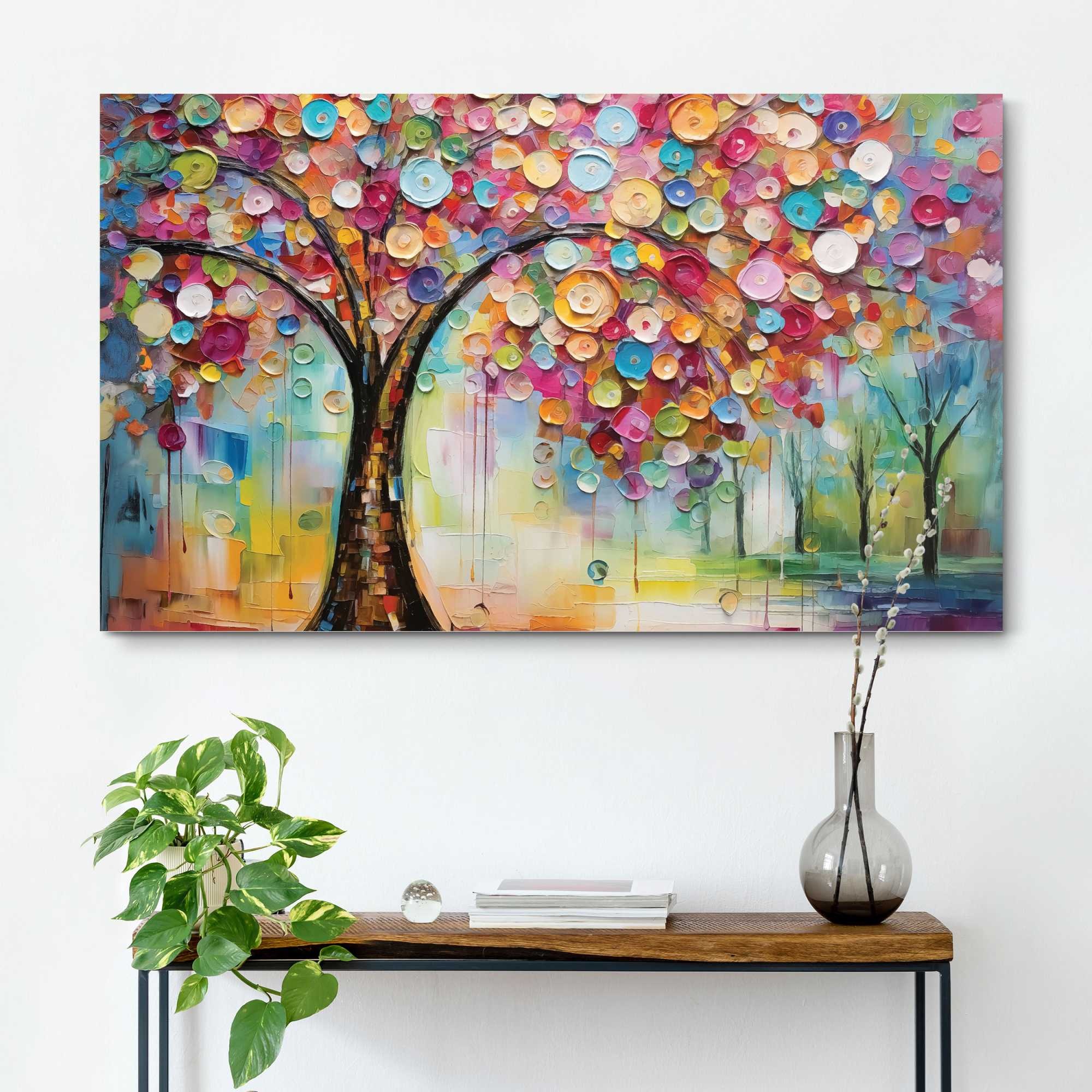 Reinders Deco-Panel "Mehrfarbiger Baum", Wohnzimmer - Mehrfarbig - MDF - Wa günstig online kaufen