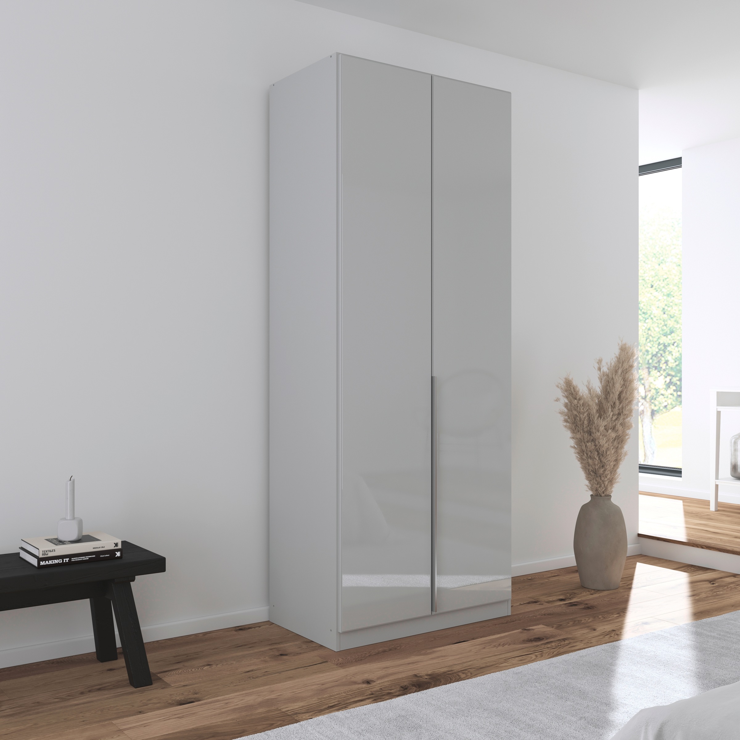 rauch Drehtürenschrank »Kleiderschrank Kleiderschränke Schrank Garderobe AGORDO mit Glasfront«, (in zwei Griff-Farben), durchdachte Innenausstattung, in 6 Breiten und 2 Höhen MADE IN GERMANY