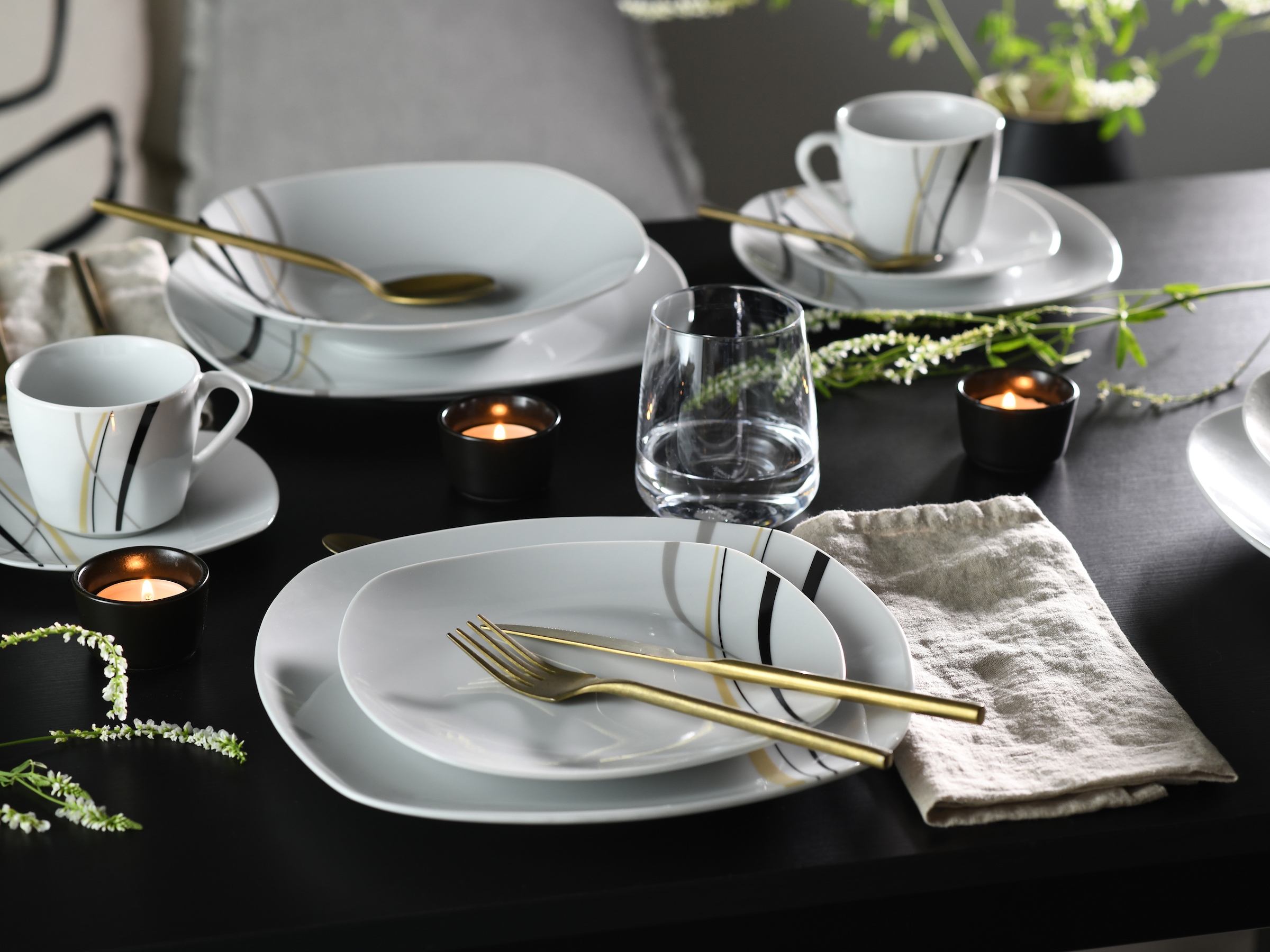 CreaTable Kombiservice »Square City Line, Kombi-Service 30-tlg«, (Set, 30 tlg.), Moderner Urban Style