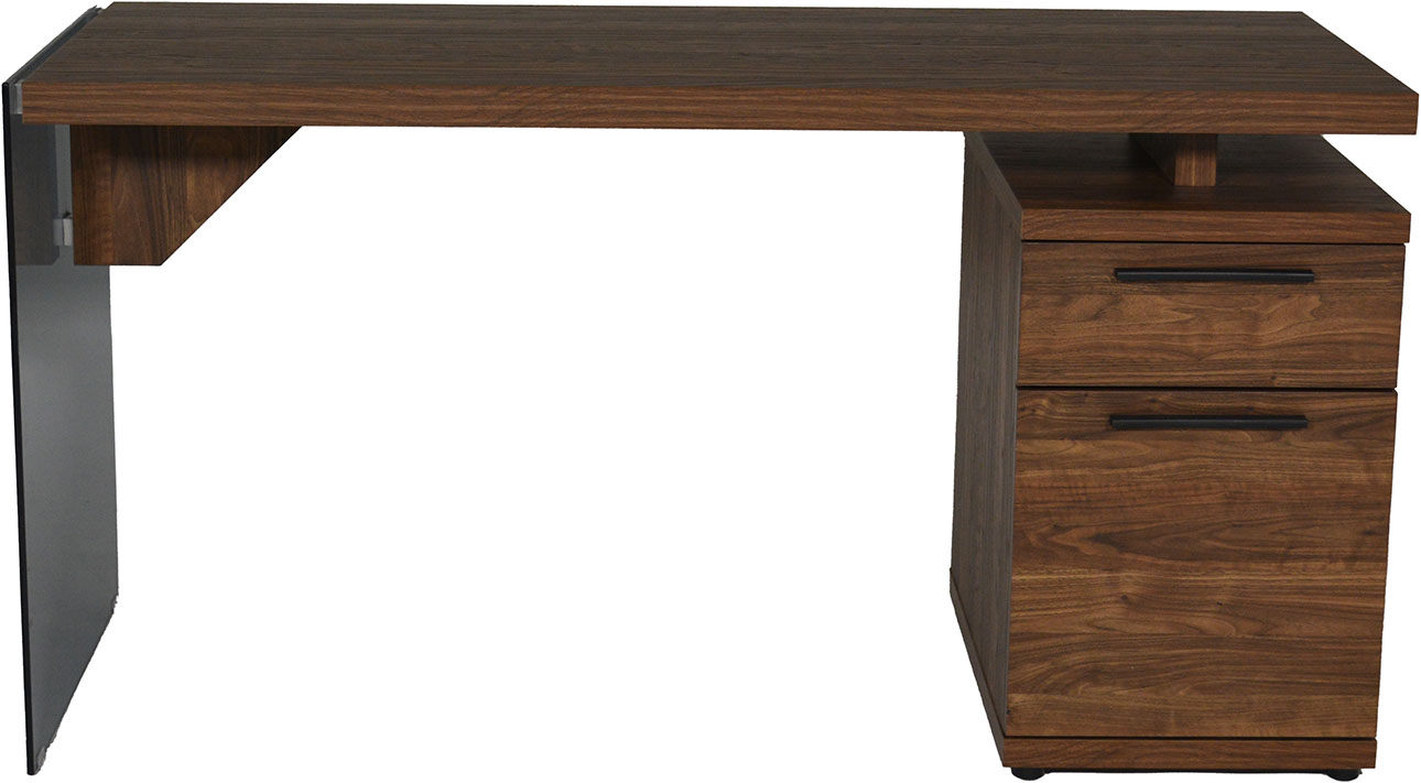 Jahnke Schreibtisch "LUX C 140" wechselseitig montierbar,Seitenteil aus ESG Sicherheitsglas,B:141,8 cm