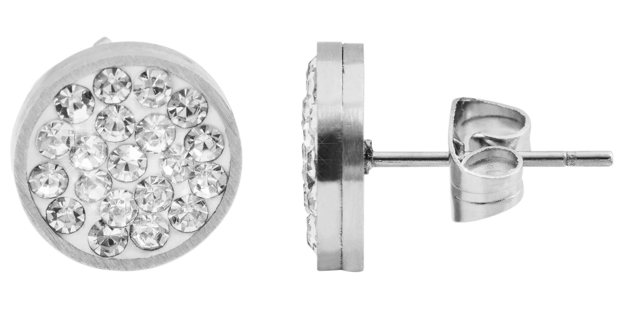 Adelia´s Paar Ohrhänger "Ohrringe – Ohrstecker aus Edelstahl mit Strass Steinchen" Ein Geschenk, das Freude macht
