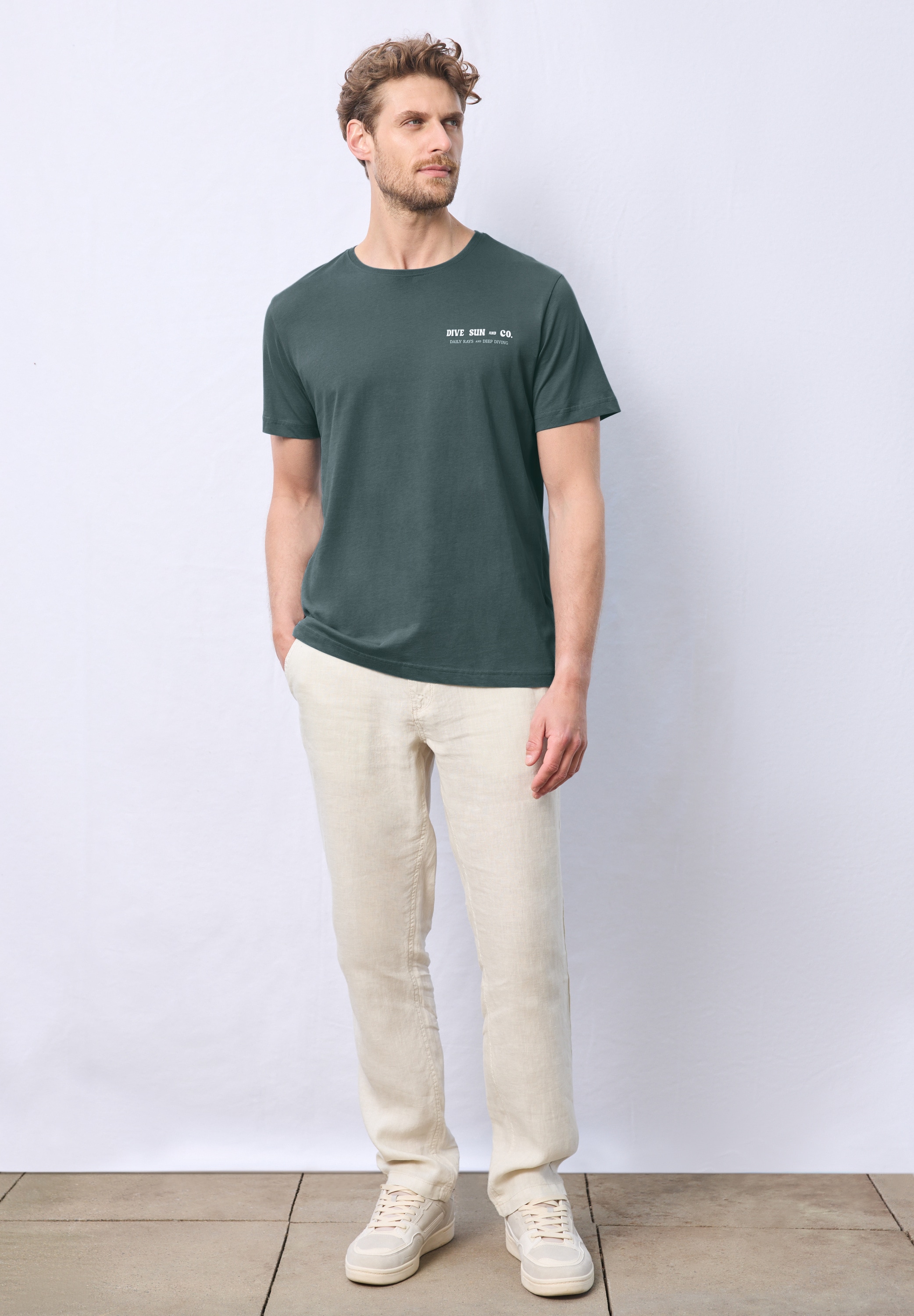 STREET ONE MEN T-Shirt, mit Rundhalsausschnitt