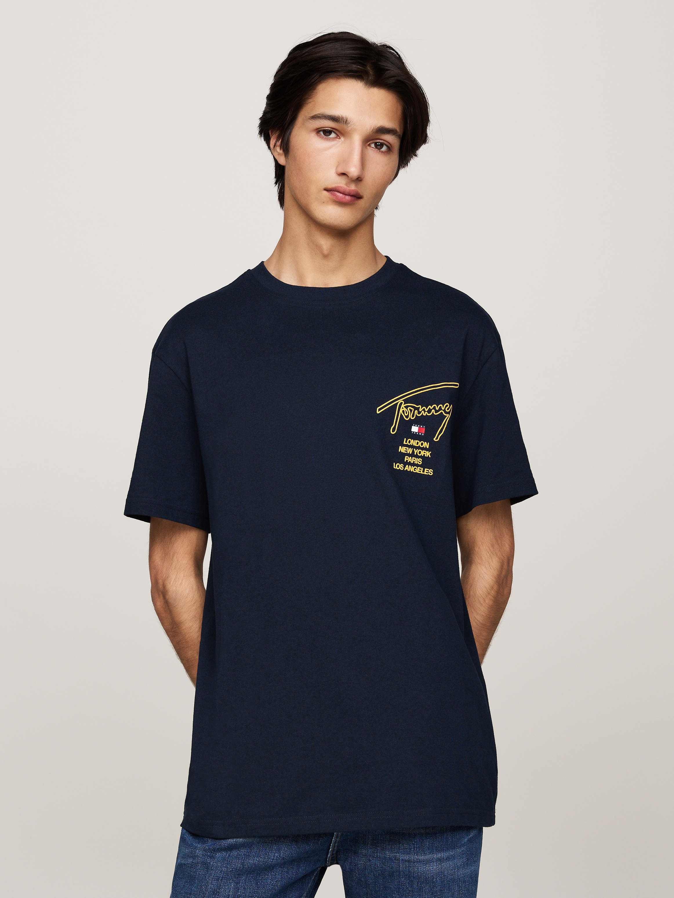 Tommy Jeans T-Shirt "TJM REG SIG CITY TWIST TEE EXT", Rückenprint, überschn günstig online kaufen