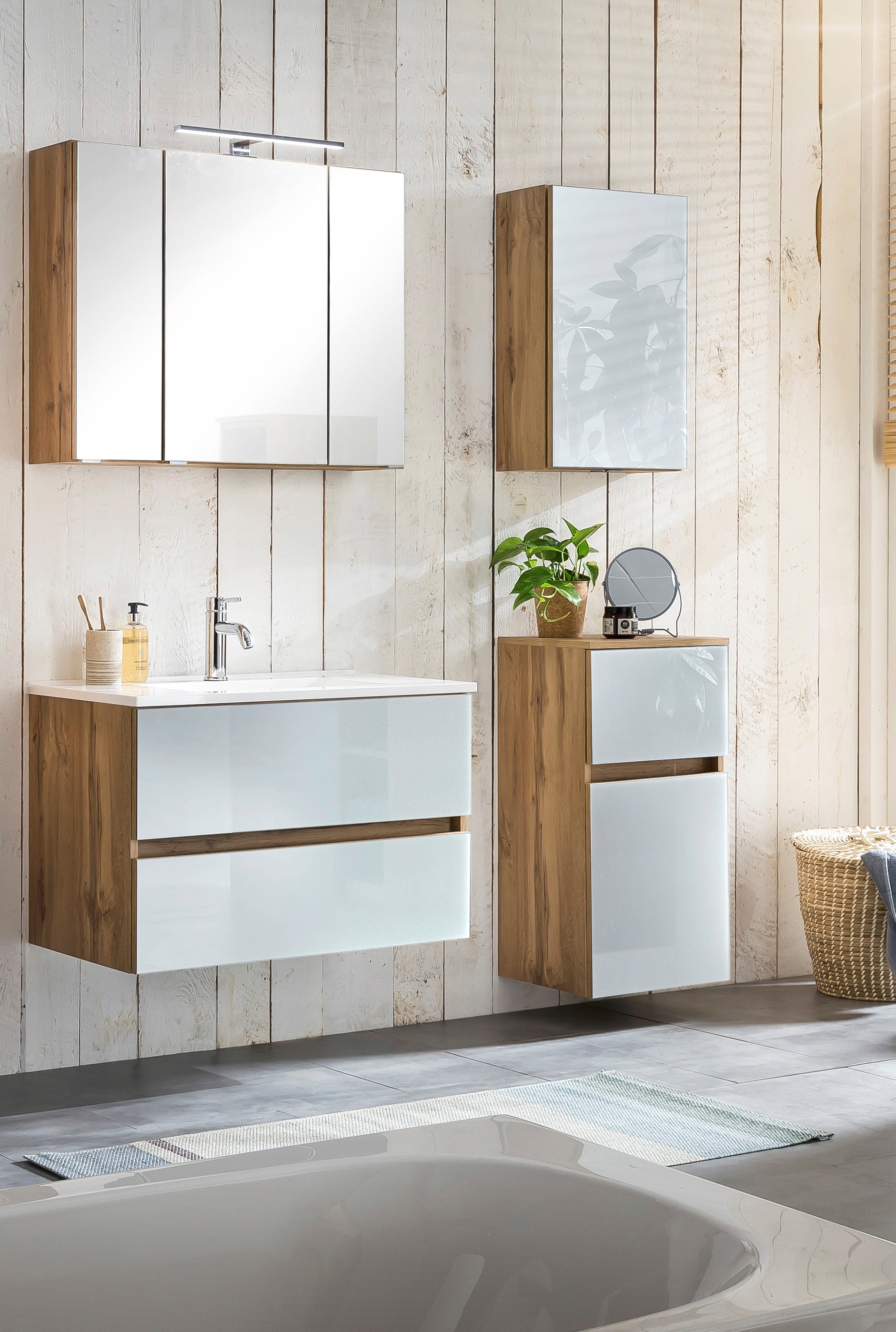 welltime Badezimmer-Set »Horki«, (Set, 4 St.), Breite 120 cm