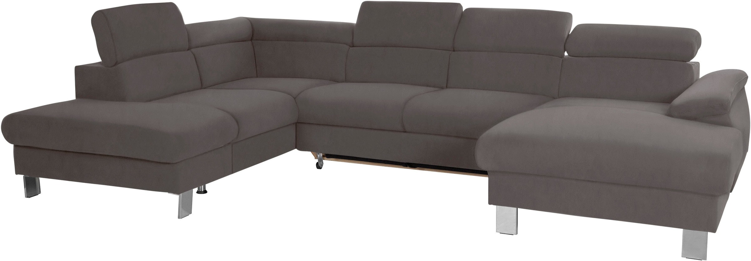 COTTA Polstergarnitur »Komaris U-Form«, (Set), Set bestehend aus: Wohnlandschaft mit Kopfteilverstellung & Hocker