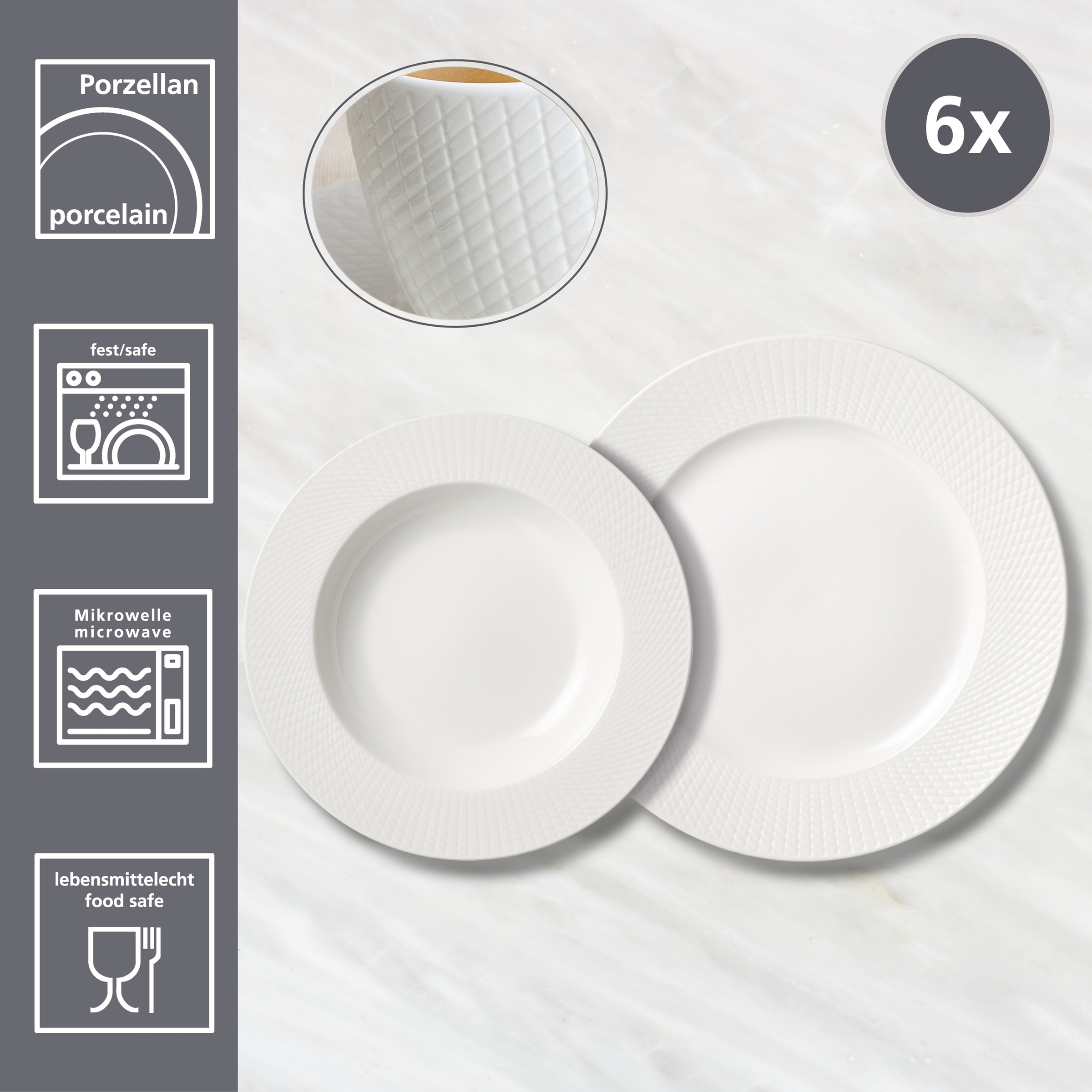 Ritzenhoff & Breker Tafelservice »Saphir«, (Set, 12 tlg.), aus Porzellan für 6 Personen