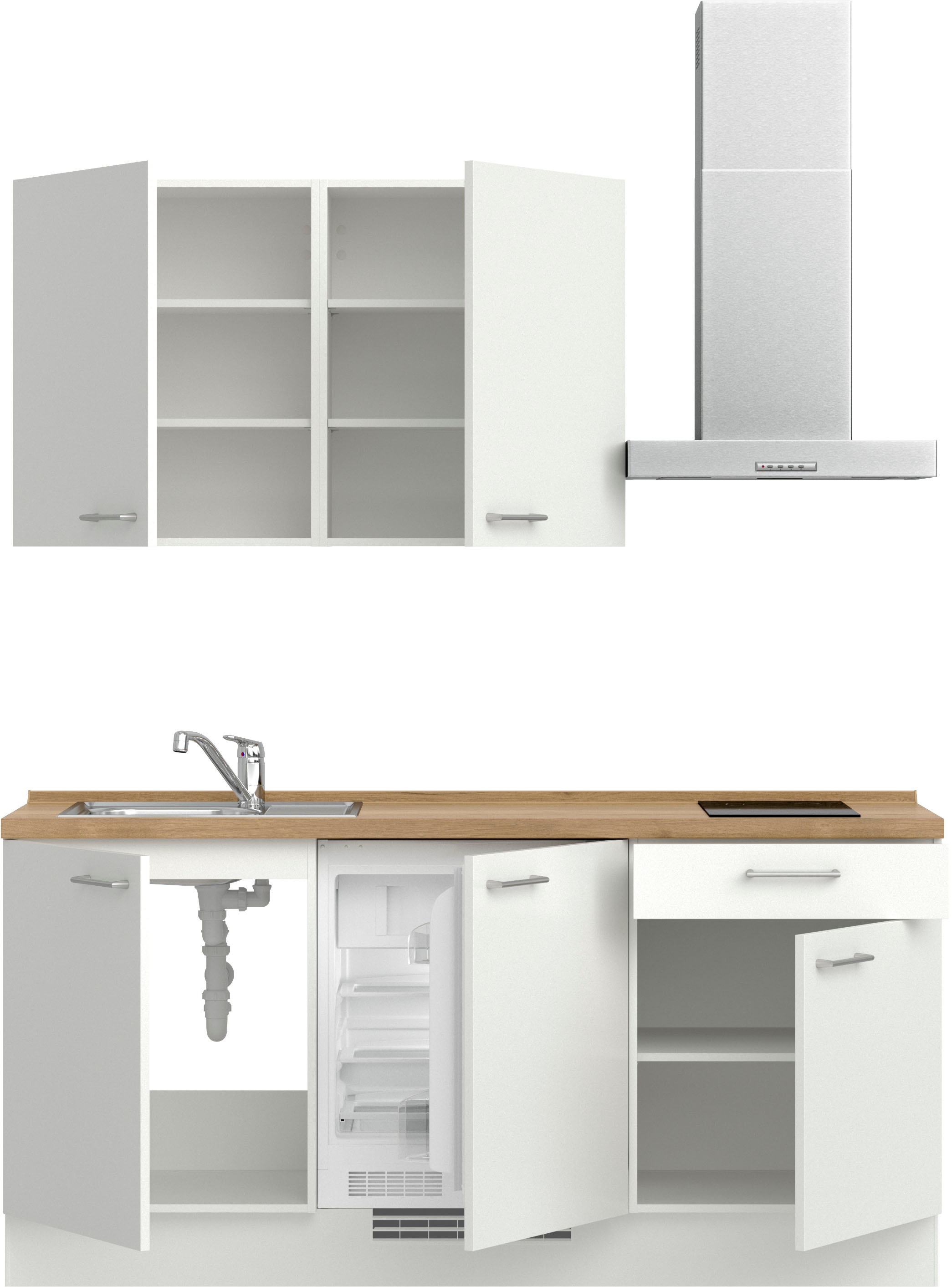 nobilia® Küchenzeile »"Laser I"«, vormontiert, Ausrichtung wählbar, Breite 180 cm, wahlw. mit E-Geräten