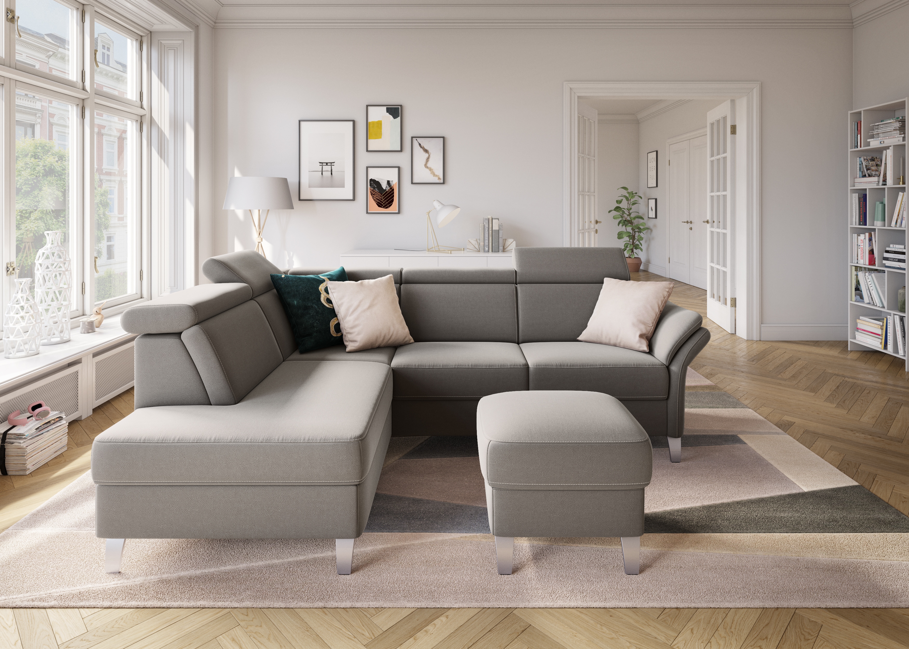 sit&more Ecksofa "Vincenzo L-Form" inklusive Kopfteilverstellung, optional Schlaffunktion & Bettkasten