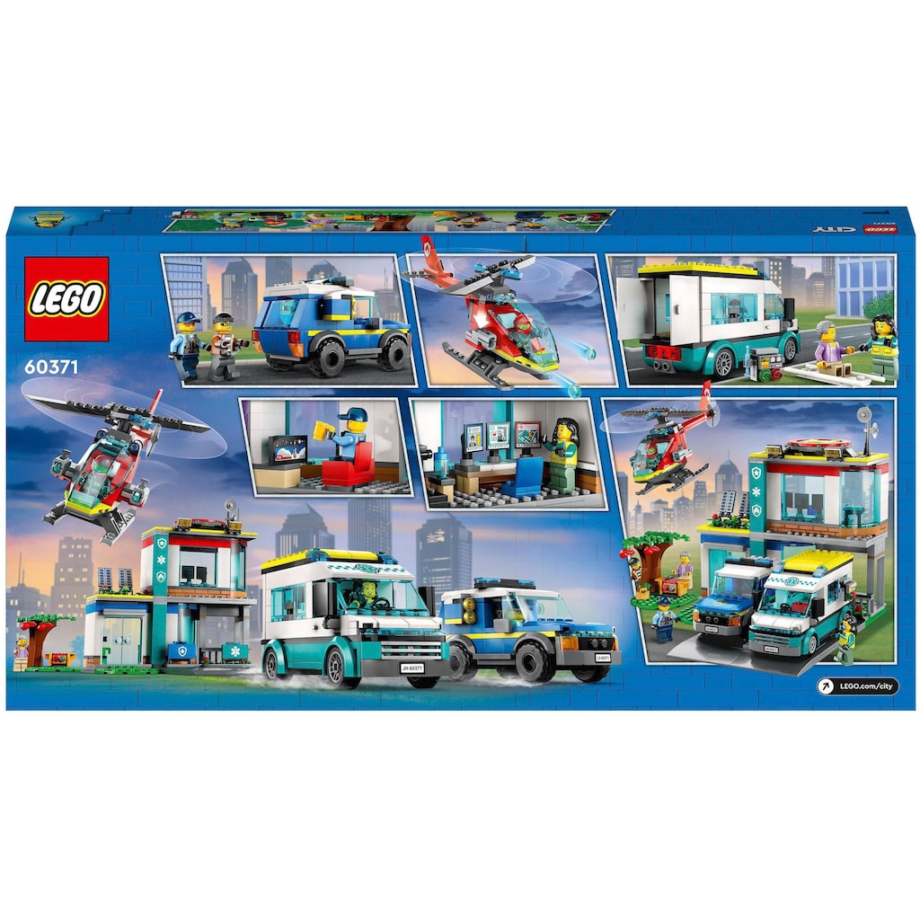 LEGO® Konstruktionsspielsteine »Hauptquartier der Rettungsfahrzeuge (60371), LEGO® City«, (706 St.)