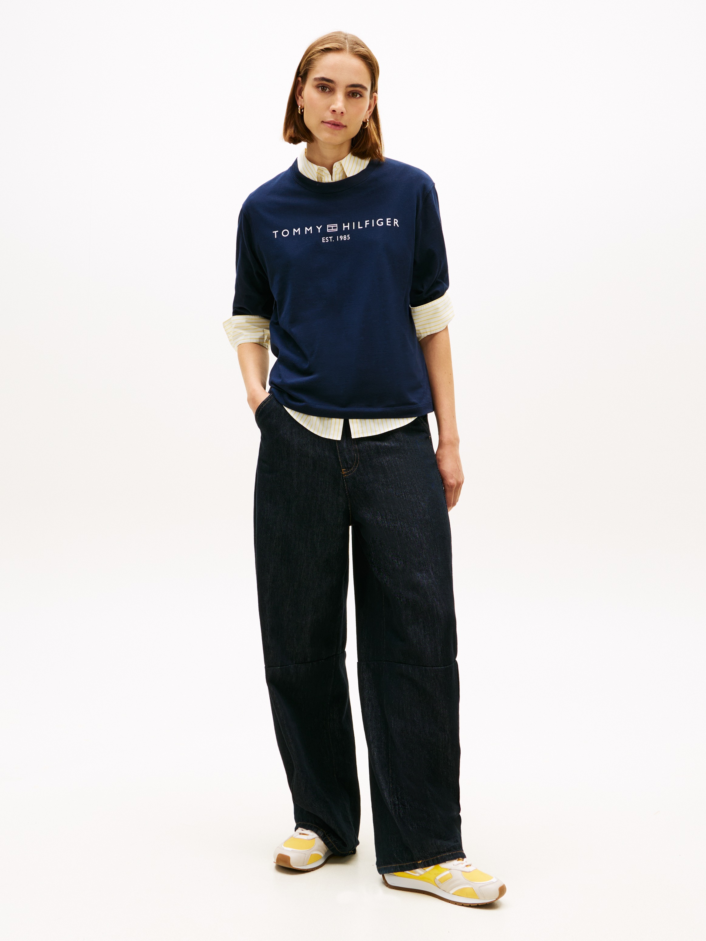 Thumbnail - Tommy Hilfiger Langarmshirt "CORP LOGO TRAPEZE C-NK TEE"