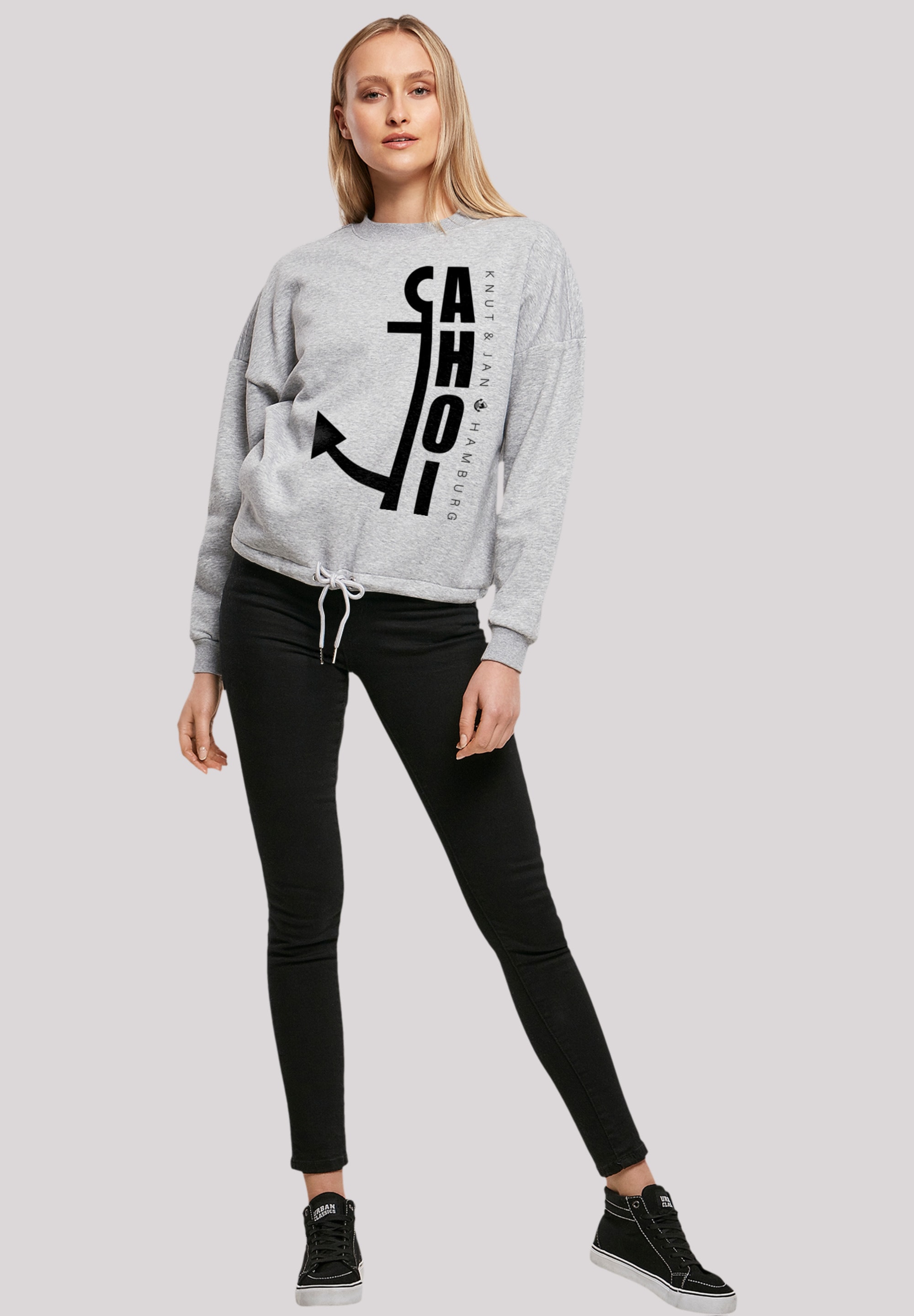 F4NT4STIC Sweatshirt »Ahoi Anker Crop Knut & Jan Hamburg«, Print