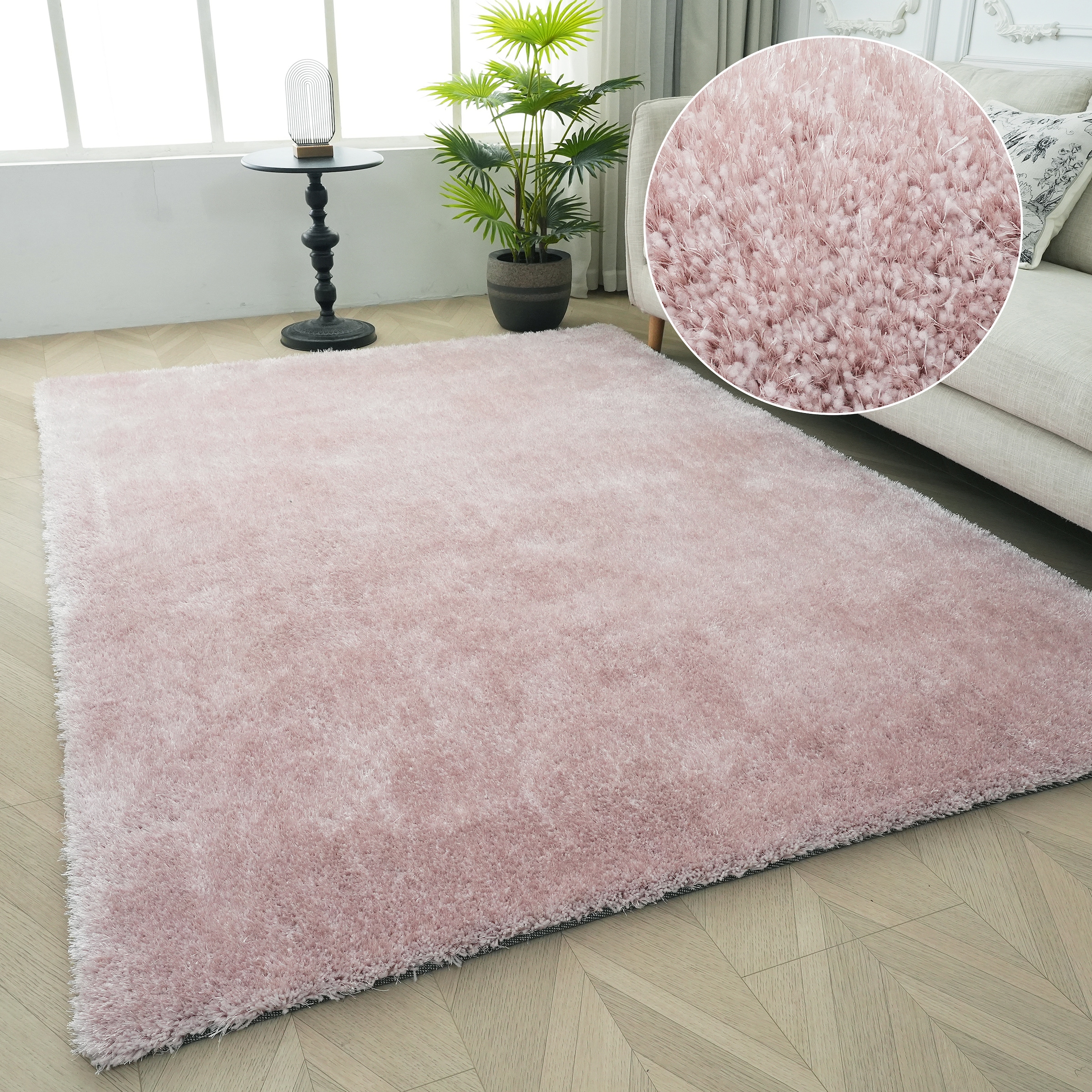 Bruno Banani Teppich "Dana Teppich, besonders weich und kuschelig, Kundenliebling" rechteckig 30 mm Höhe uni, Mikrofaser Teppiche, Wohnzimmer, Schlafzimmer, Esszimmer