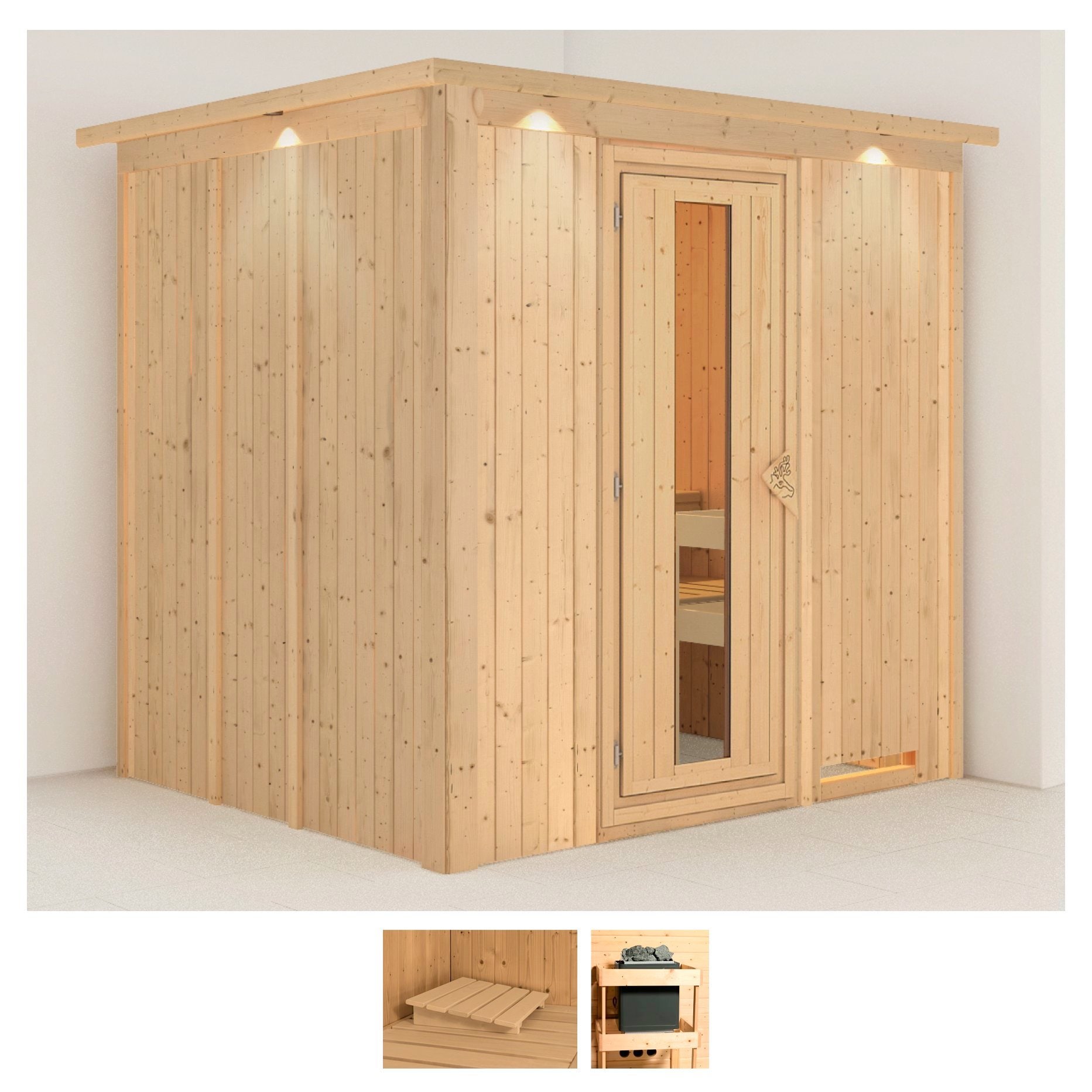 Karibu Sauna "Dima" Set, ohne Ofen
