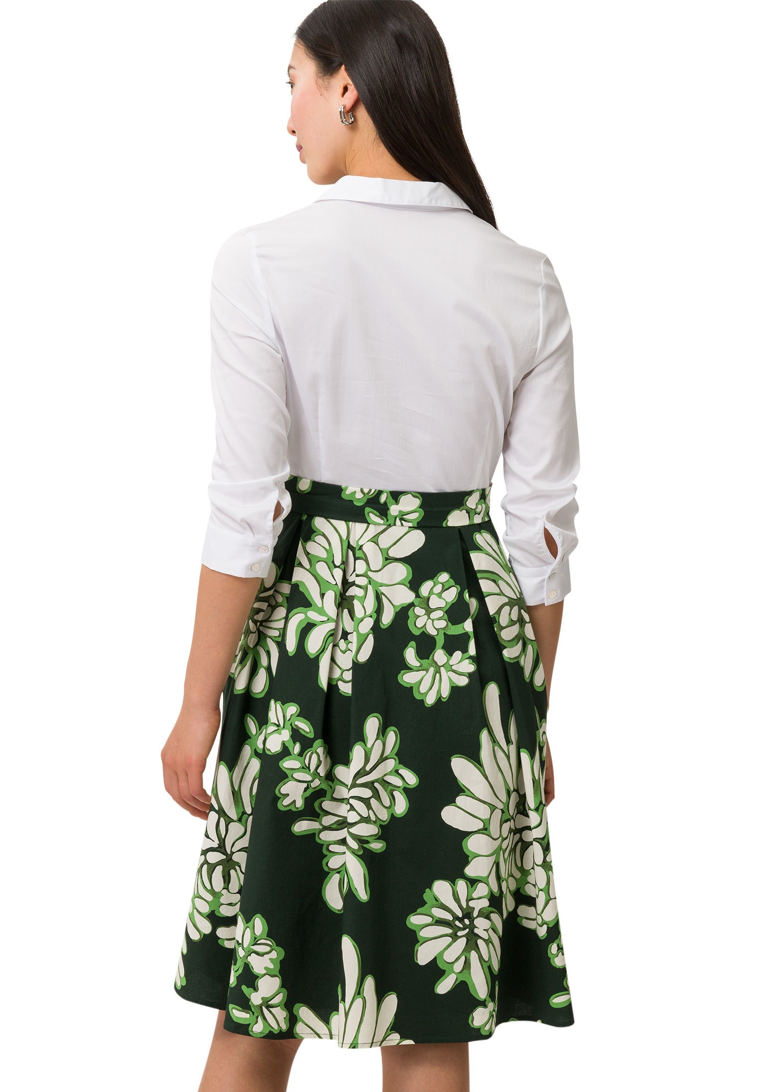 Zero Blusenkleid »zero Blusenkleid 2 in 1 Optik mit Druck«, Falten