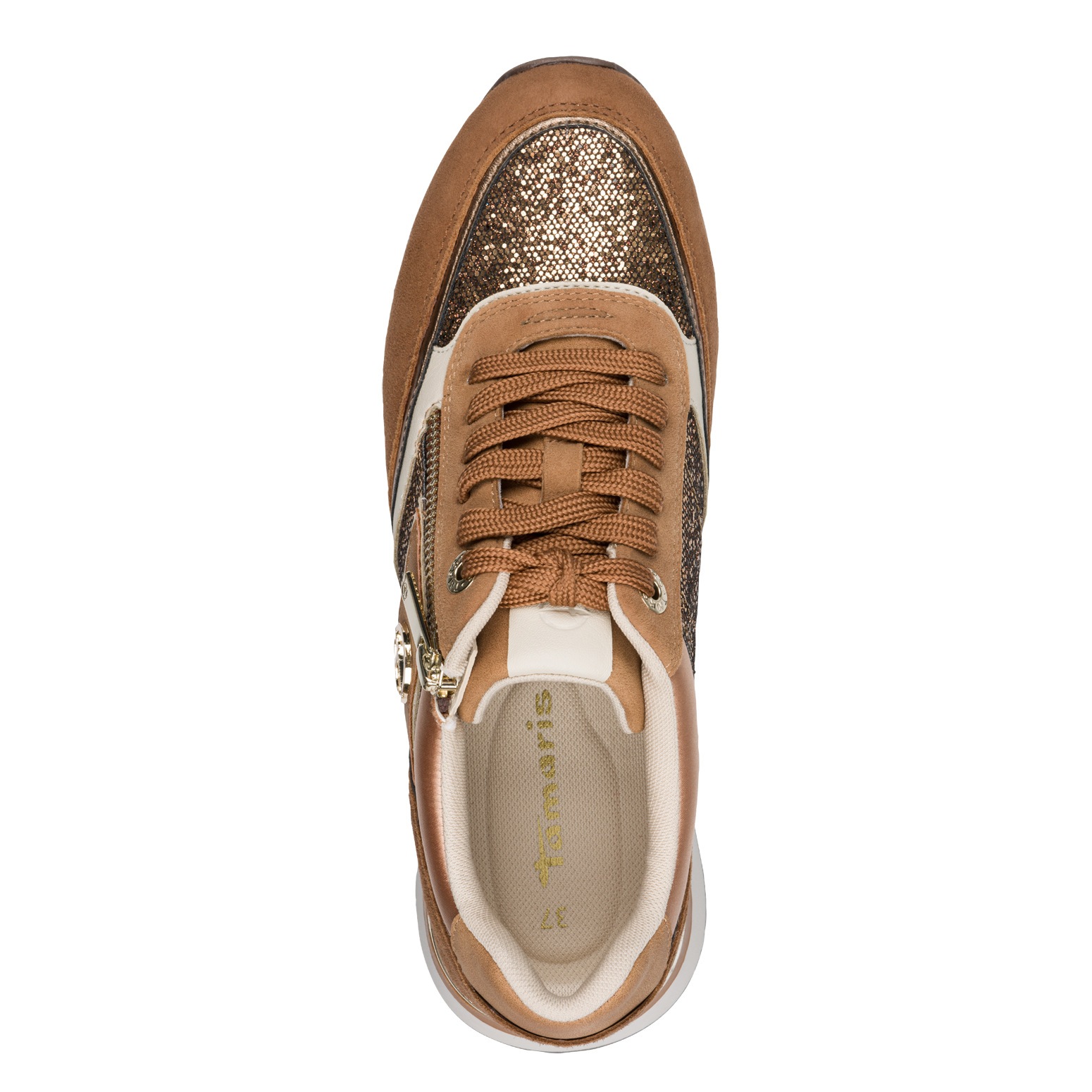 Tamaris Keilsneaker, Freizeitschuh, Halbschuh, Schnürschuh mit Kontrastbesätzen