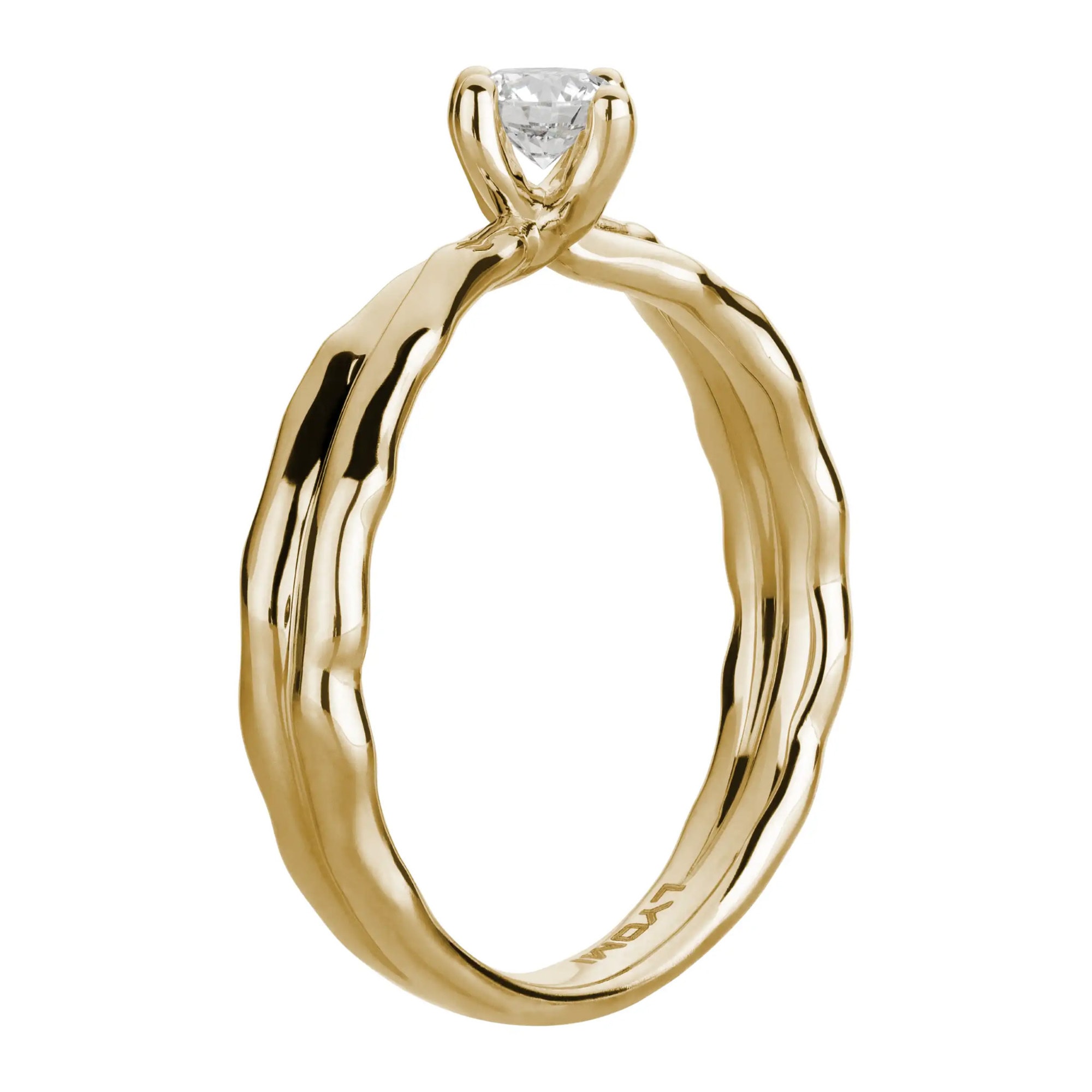 LYOMI Fingerring »585/- Gelbgold 1 synth. Diam. 0,25ct.«