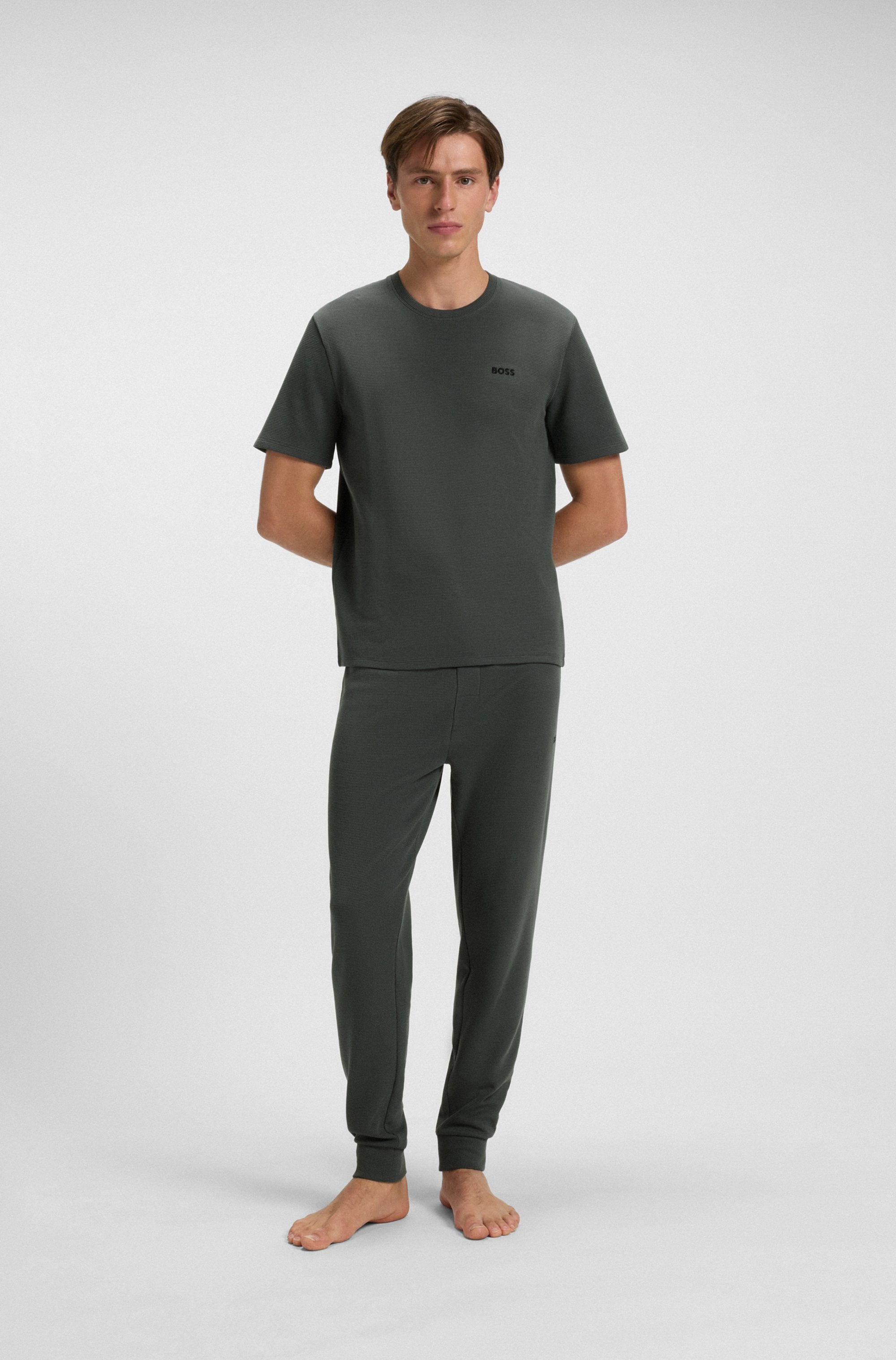 BOSS Pyjamahose »Waffle Pants Cuf«