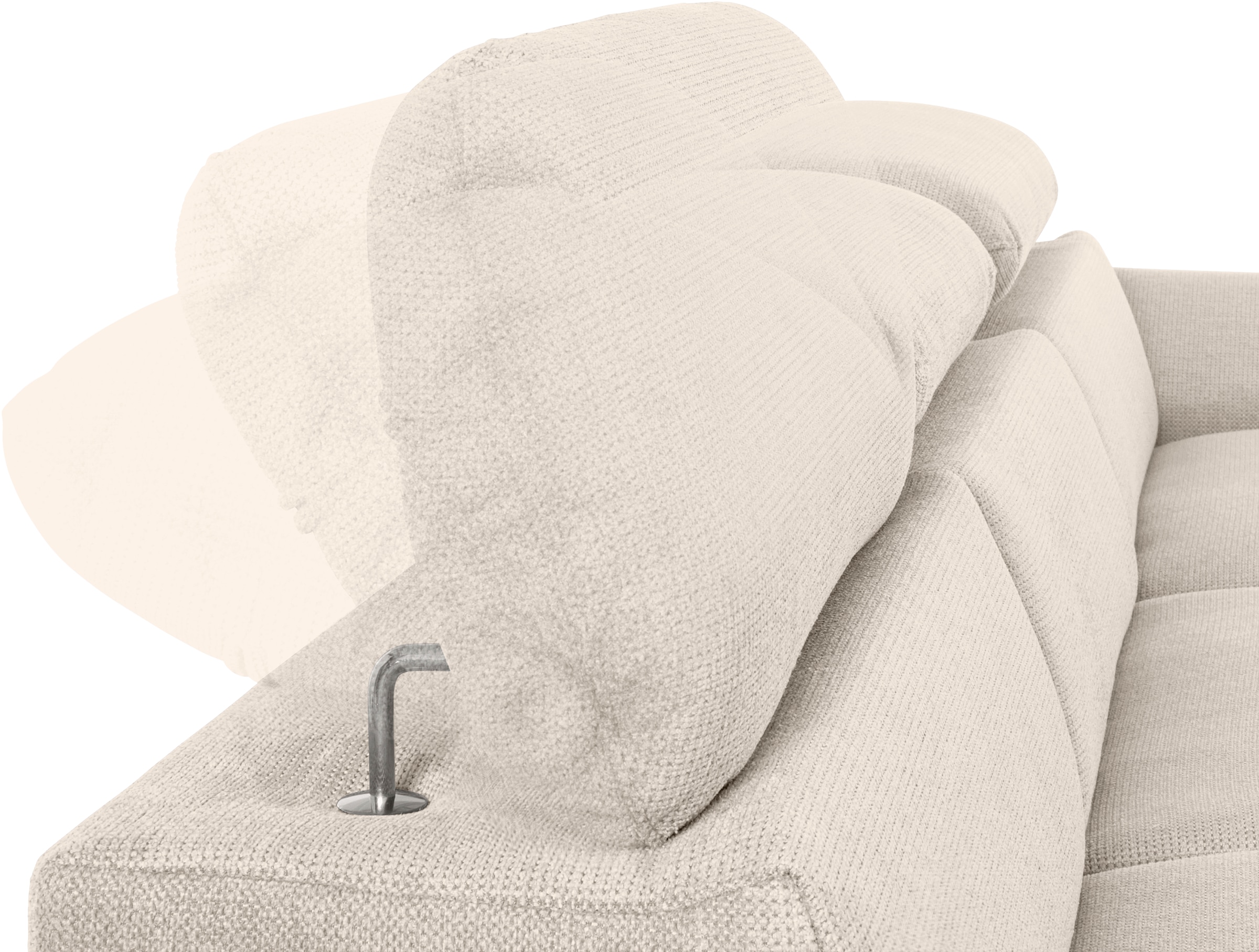 COTTA Ecksofa »Lola L-Form mit Kopfteilfunktion & Hocker«, (Set, mit Hocker), wahlweise mit Bettfunktion, Bettkasten & Armteilverstellung