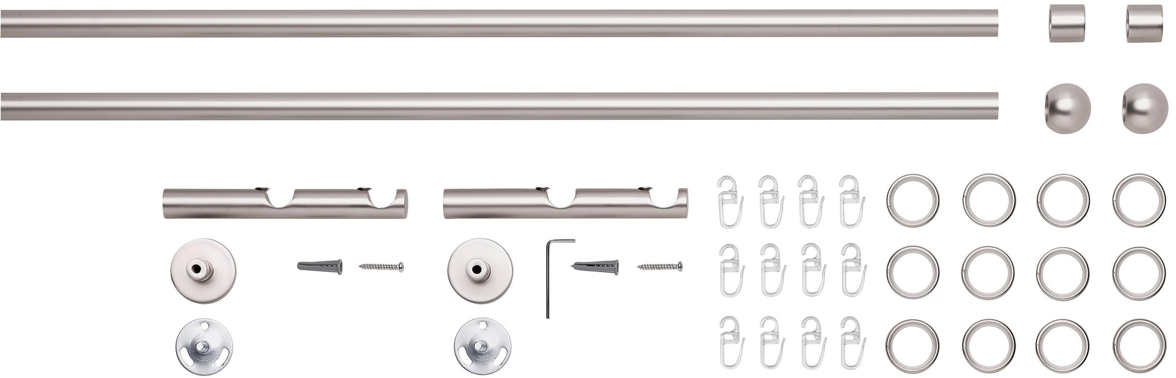 Good Life Gardinenstange "BOLA" Ø 16 mm 2 läufig-läufig Fixmaß mit Ringen günstig online kaufen