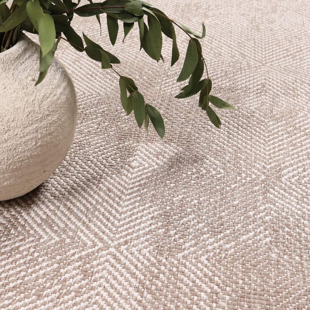 Outdoorteppich CARPET CITY "DUO RUG 5845", beige (creme), B:160cm H:5mm L:230cm, Obermaterial: 100% Polypropylen, Teppiche, Outdoorteppich, Wendeteppich Wetterfest In- & Outdoor, Balkon, Terrasse, Wohnzimmer 3