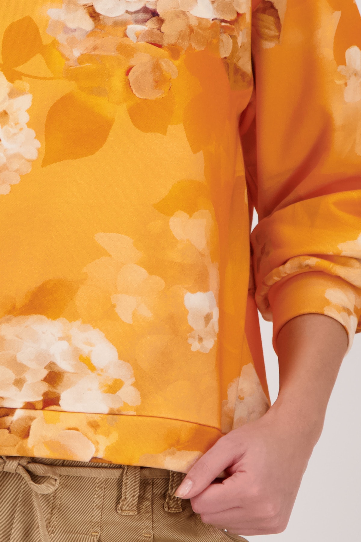 Monari Sweatshirt »Blume allover«, Regular fit mit Blumenmuster
