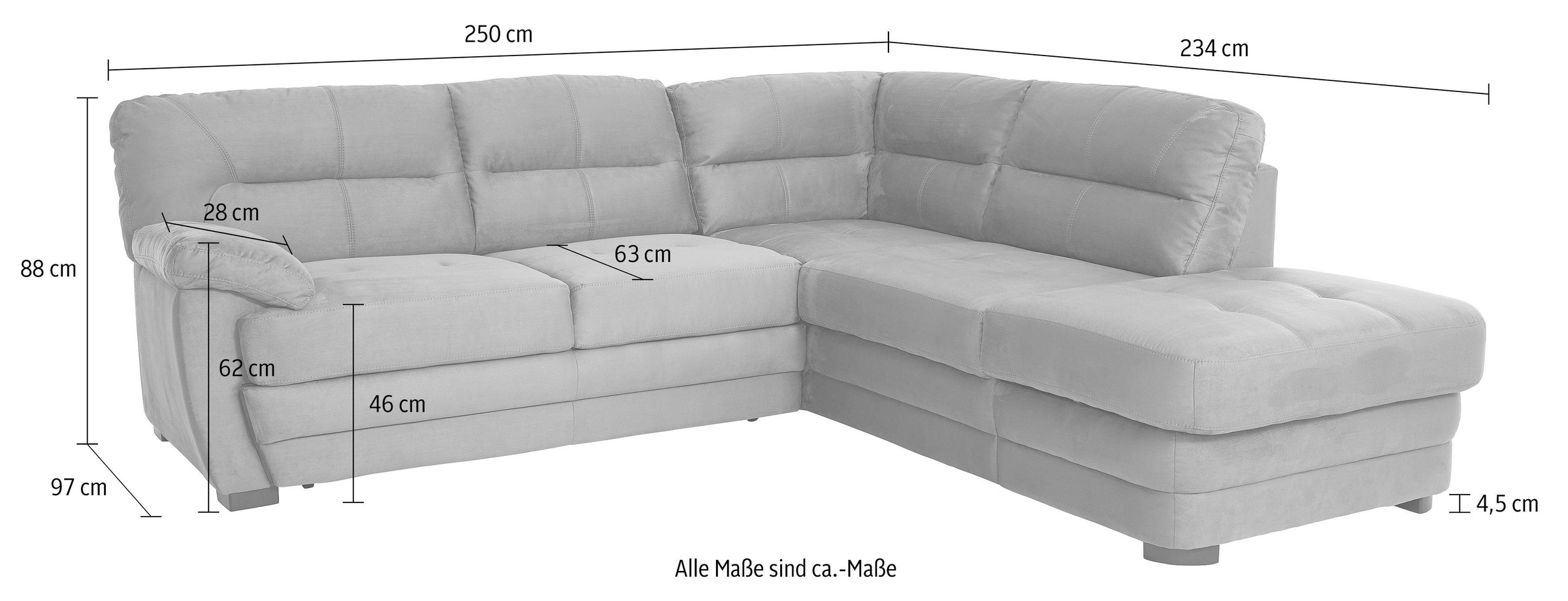 COTTA Polstergarnitur »Royale«, (Set), bestehend aus Ecksofa & Hocker, optional mit Bettfunktion und -kasten