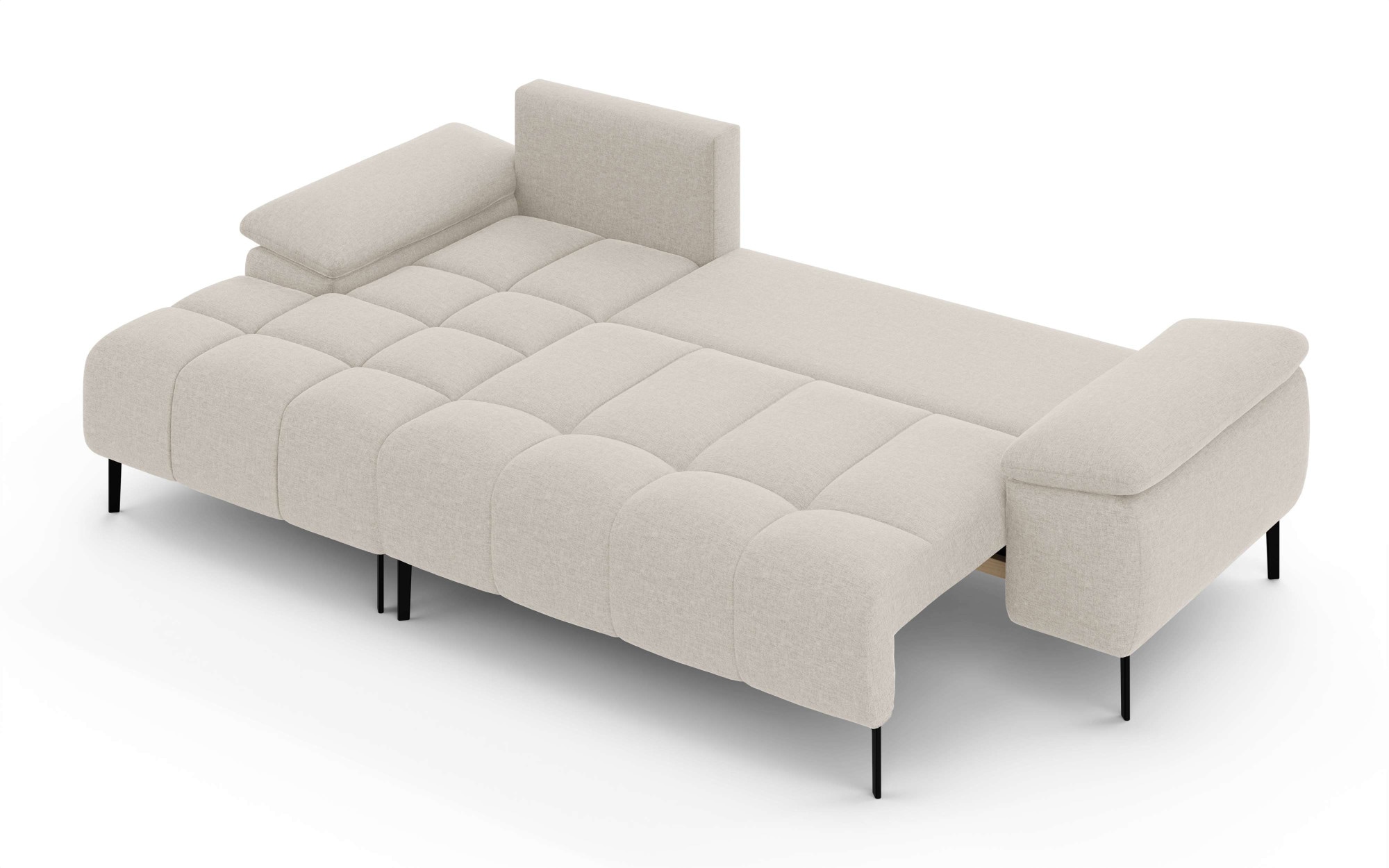 INOSIGN Ecksofa »DROMARA Schlafsofa mit Bettkasten, Maße: B/T/H 277/141/91 cm«, L-Form mit Recamiere rechts/links bestellbar, Wellenunterfederung