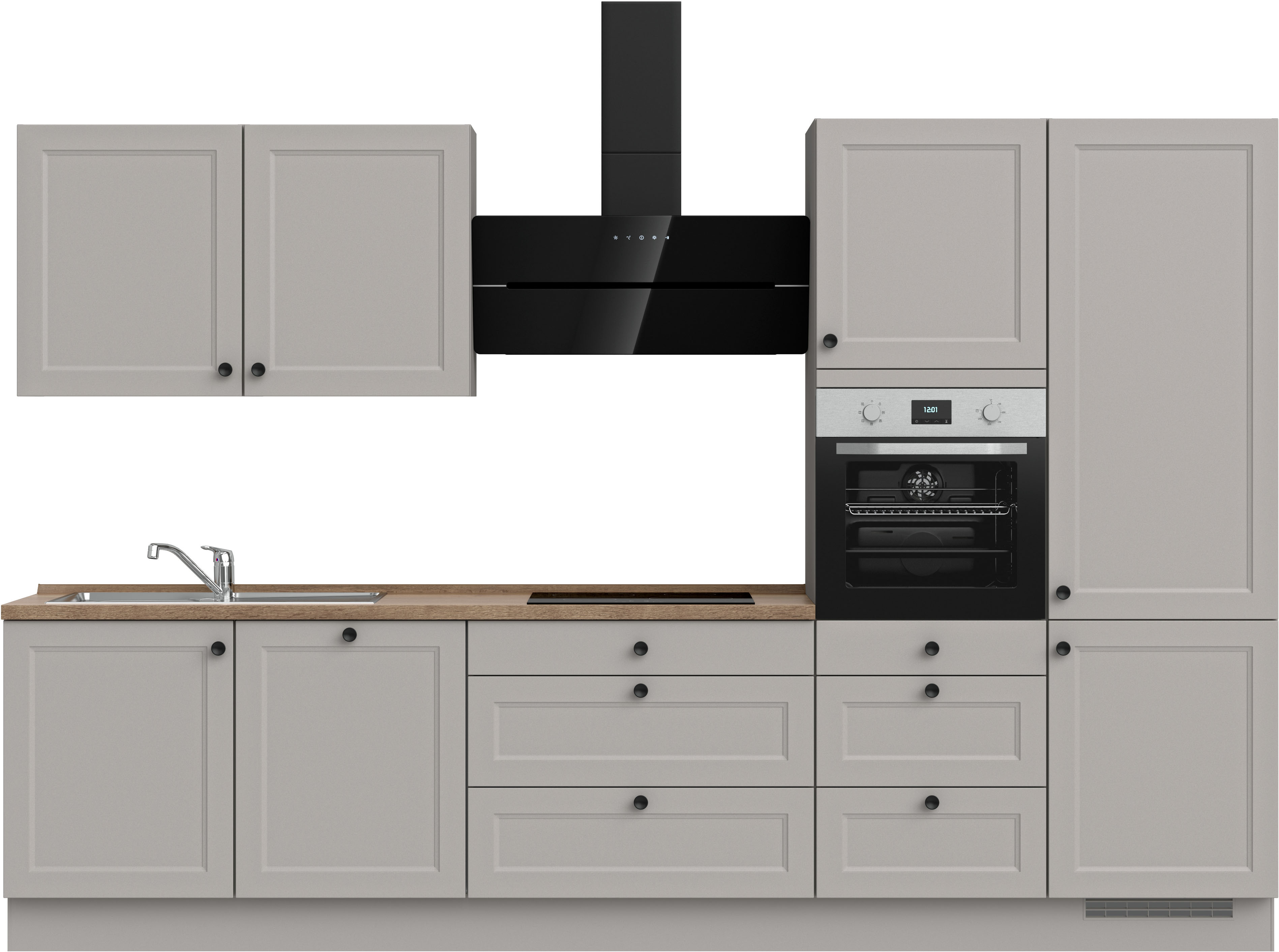 nobilia Küchenzeile ""Cascada II", NEU: individuell anpassbar mit gratis Profi-Beratung" vormontiert, Breite 330 cm, Ausrichtung wählbar, wahlw. mit E-Geräten