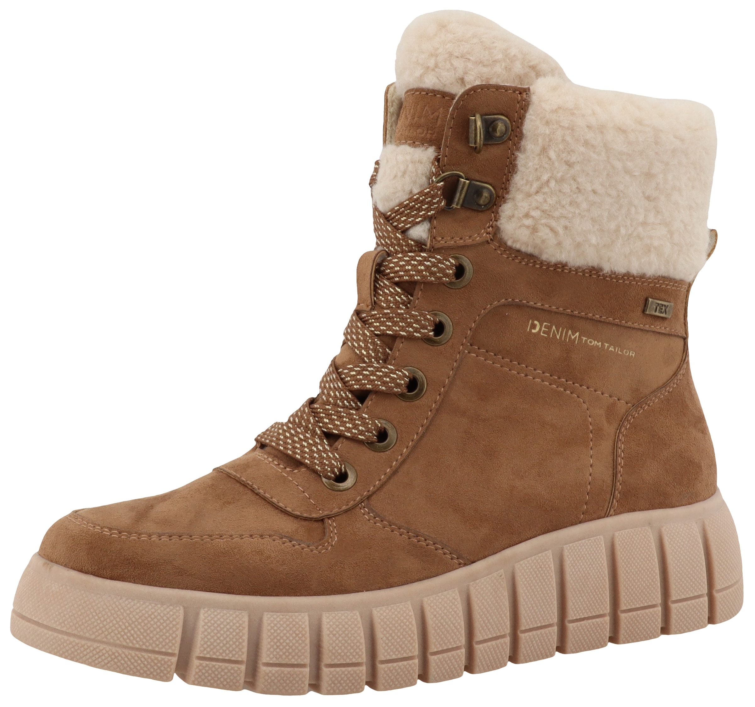 TOM TAILOR Winterboots, Keilabsatz, Plateau, Winterstiefelette, Schnürboots, Reißverschluss