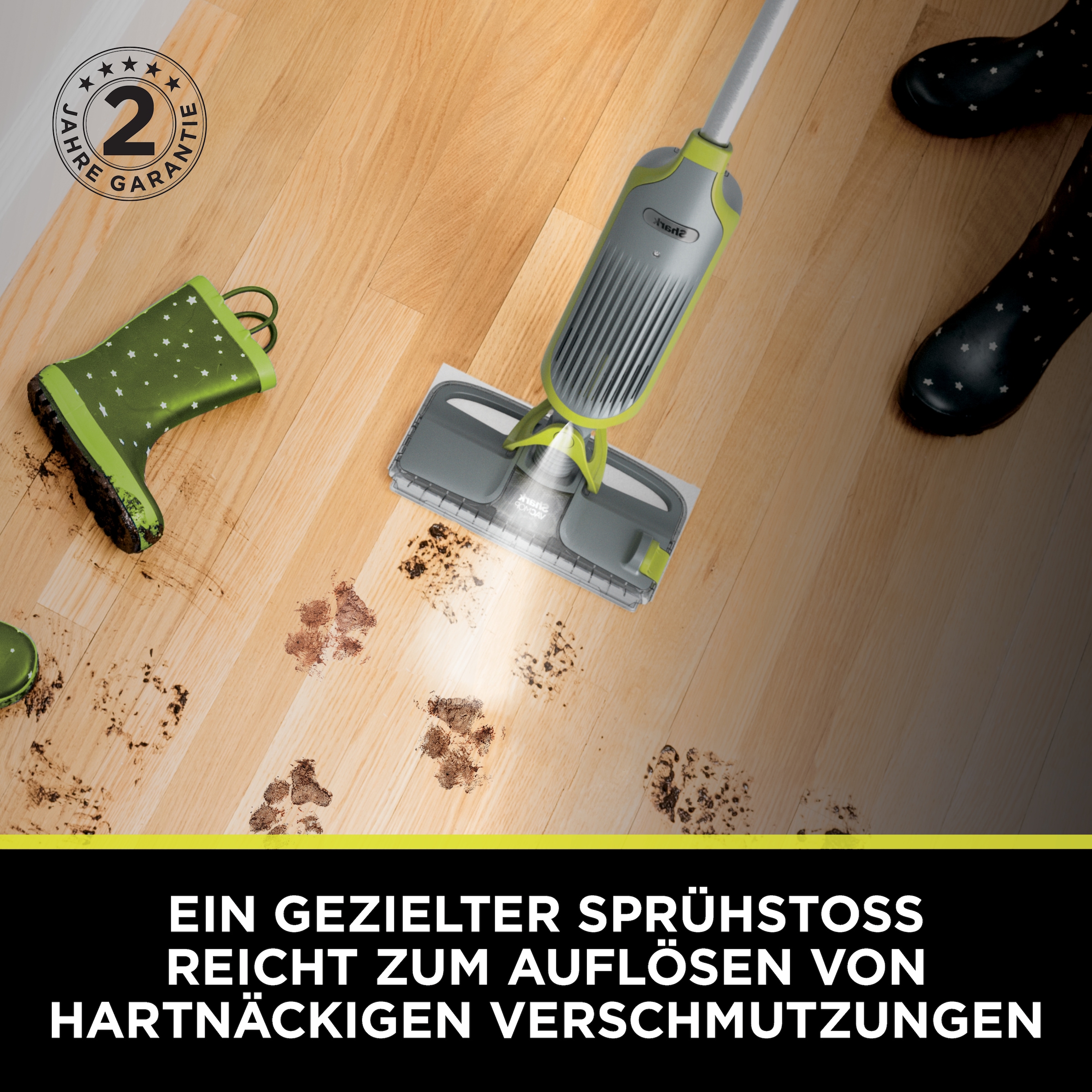 Shark Nass-Trocken-Akkusauger »Shark VacMop 2-in-1 kabelloser Staubsauger und Sprühmopp VM200EU« VOLLSTÄNDIGE REINIGUNG MIT EINEM EINZIGEN EINWEGPAD, kabellos, leicht