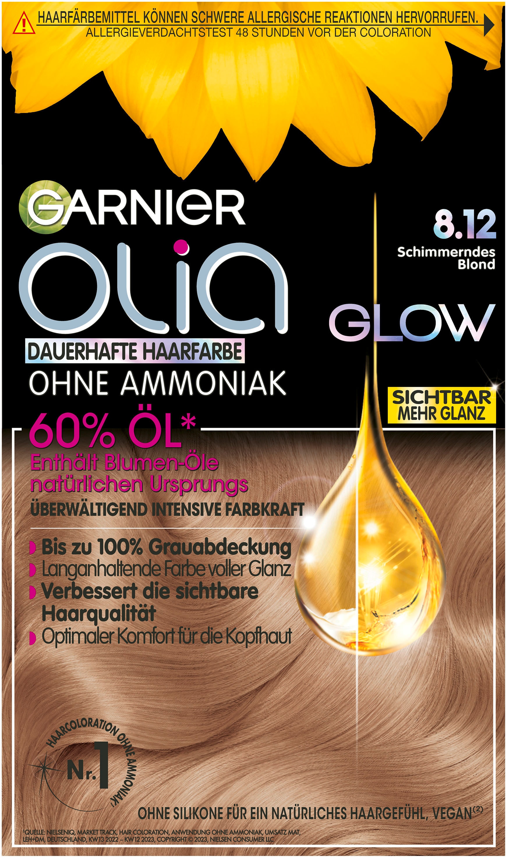 Coloration »Garnier Olia Glow«, (Packung, 3 tlg.), mit pflegender Formel