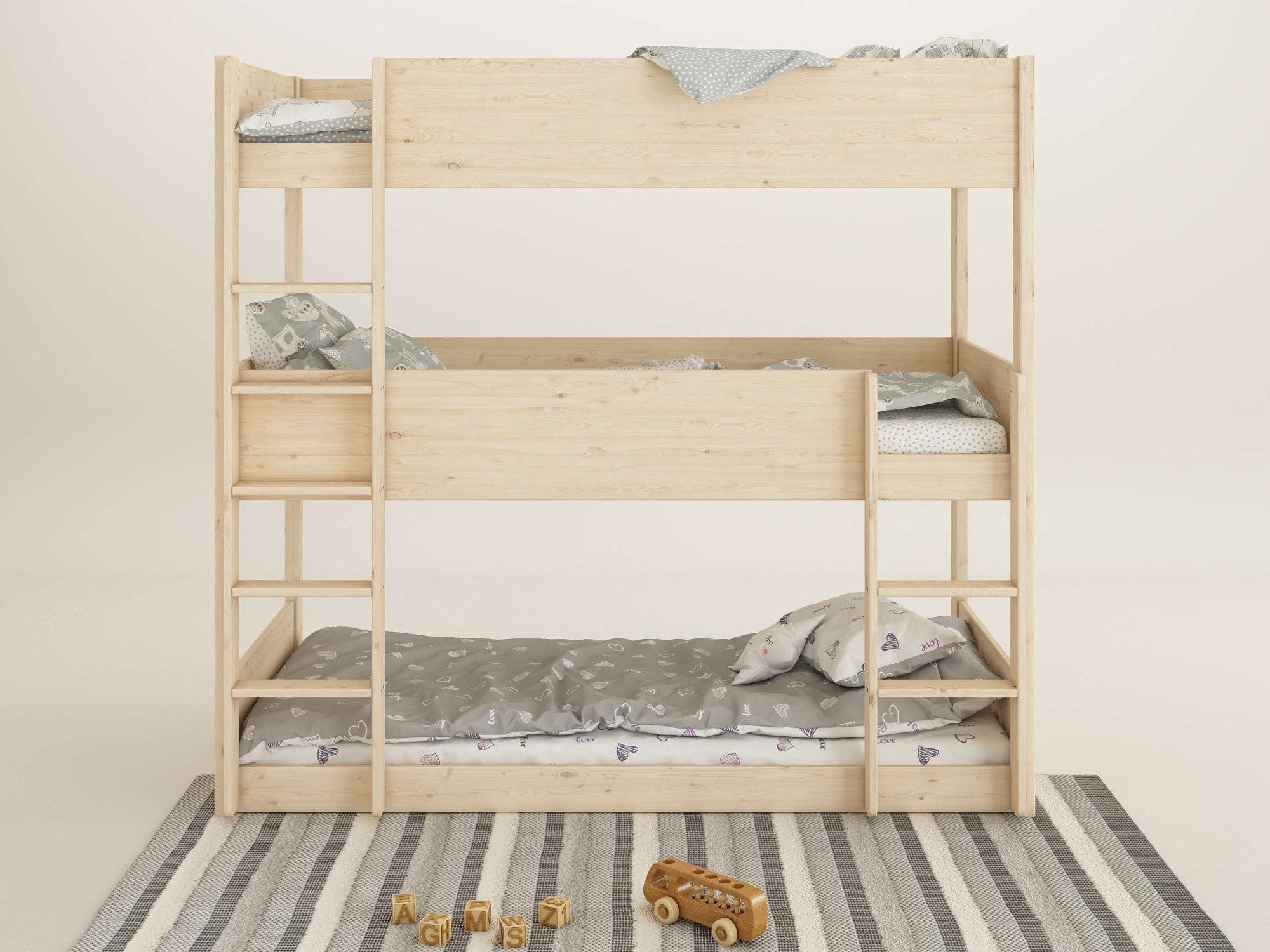 Lüttenhütt Etagenbett "TIPO BESTSELLER Stockbett, Hochbett, Bodenbett, plat günstig online kaufen