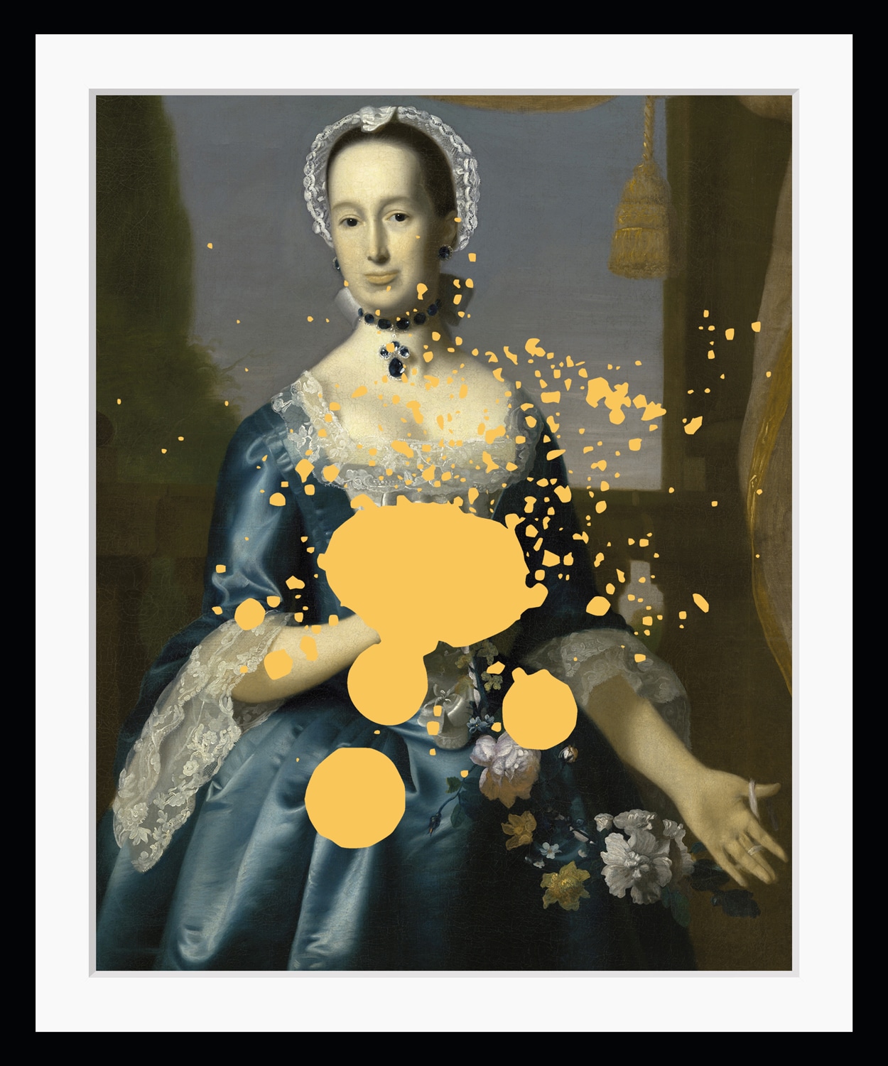 queence Bild "Linda mit Farbklecks" Bilder von Frauen Frau Gemälde Historische Persönlichkeiten Kunst HD Premium Poster-Druck inkl. Holzrahmen