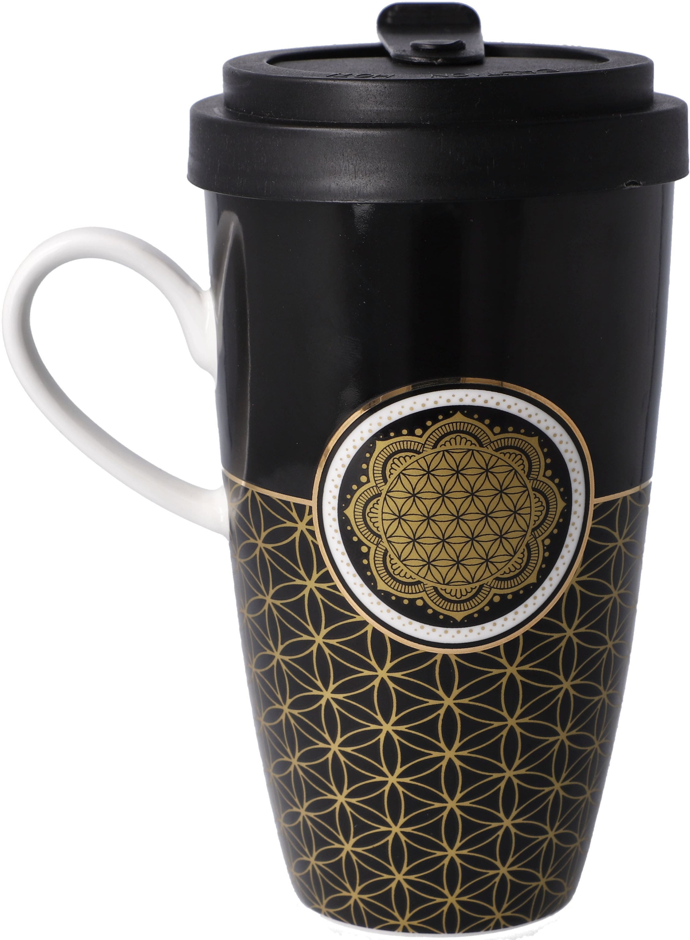Goebel Coffee-to-go-Becher »Lotus - "Yin Yang schwarz"«, (2 tlg.), mit abnehmbarem Deckel, 500 ml