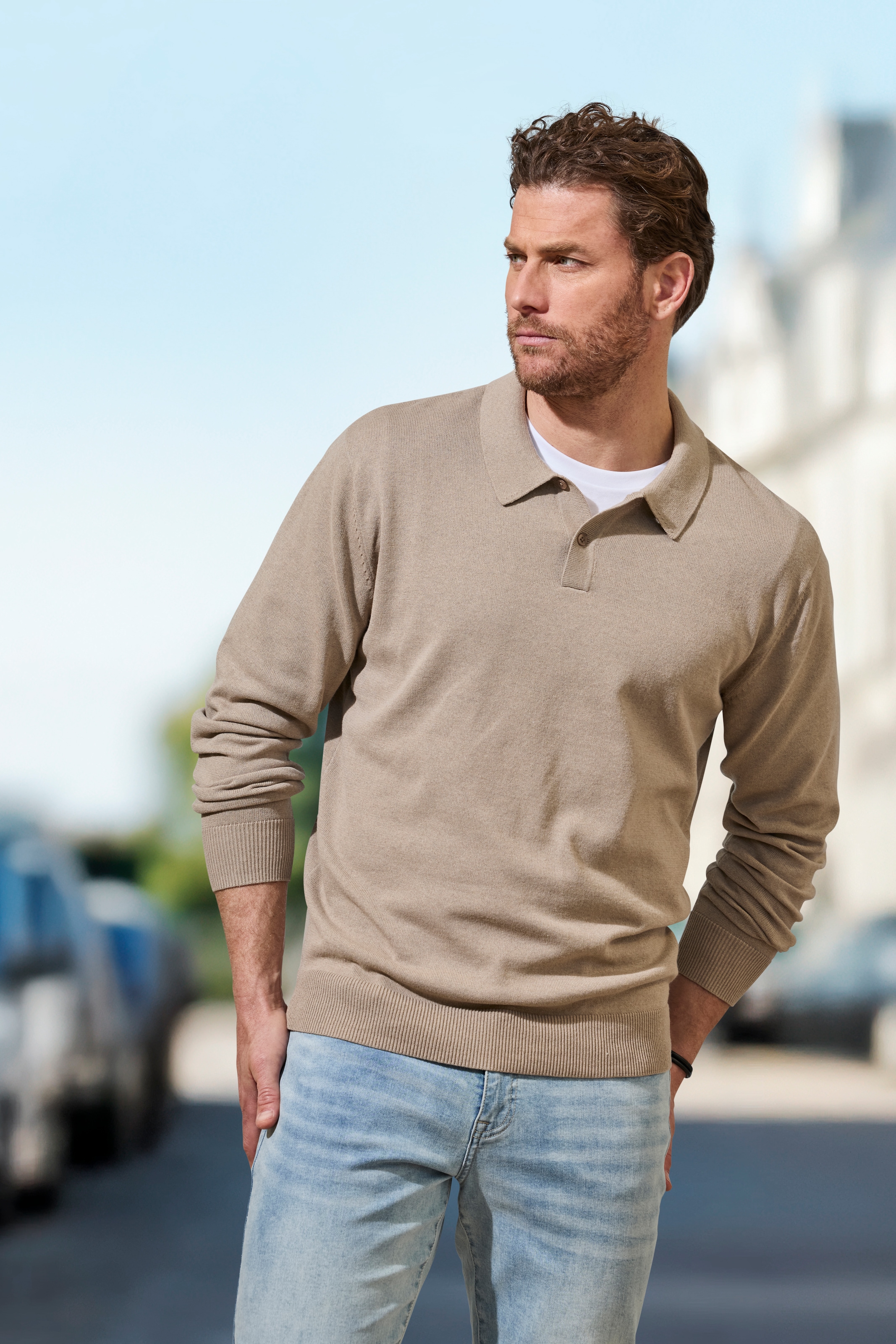 H.I.S Strickpullover, mit Polokragen und kleiner Knopfleiste, pflegeleichte günstig online kaufen