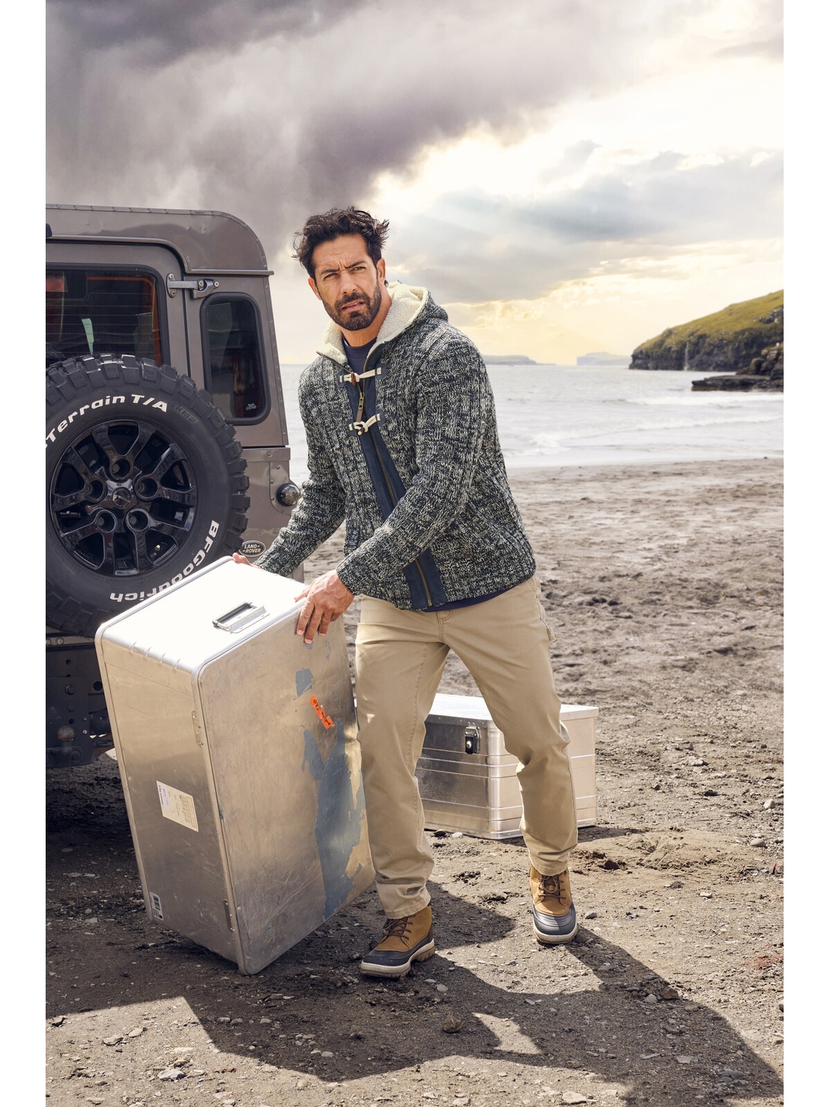 Thumbnail - Jan Vanderstorm Kapuzenstrickjacke "Outdoor Strickjacke EIRBORG"