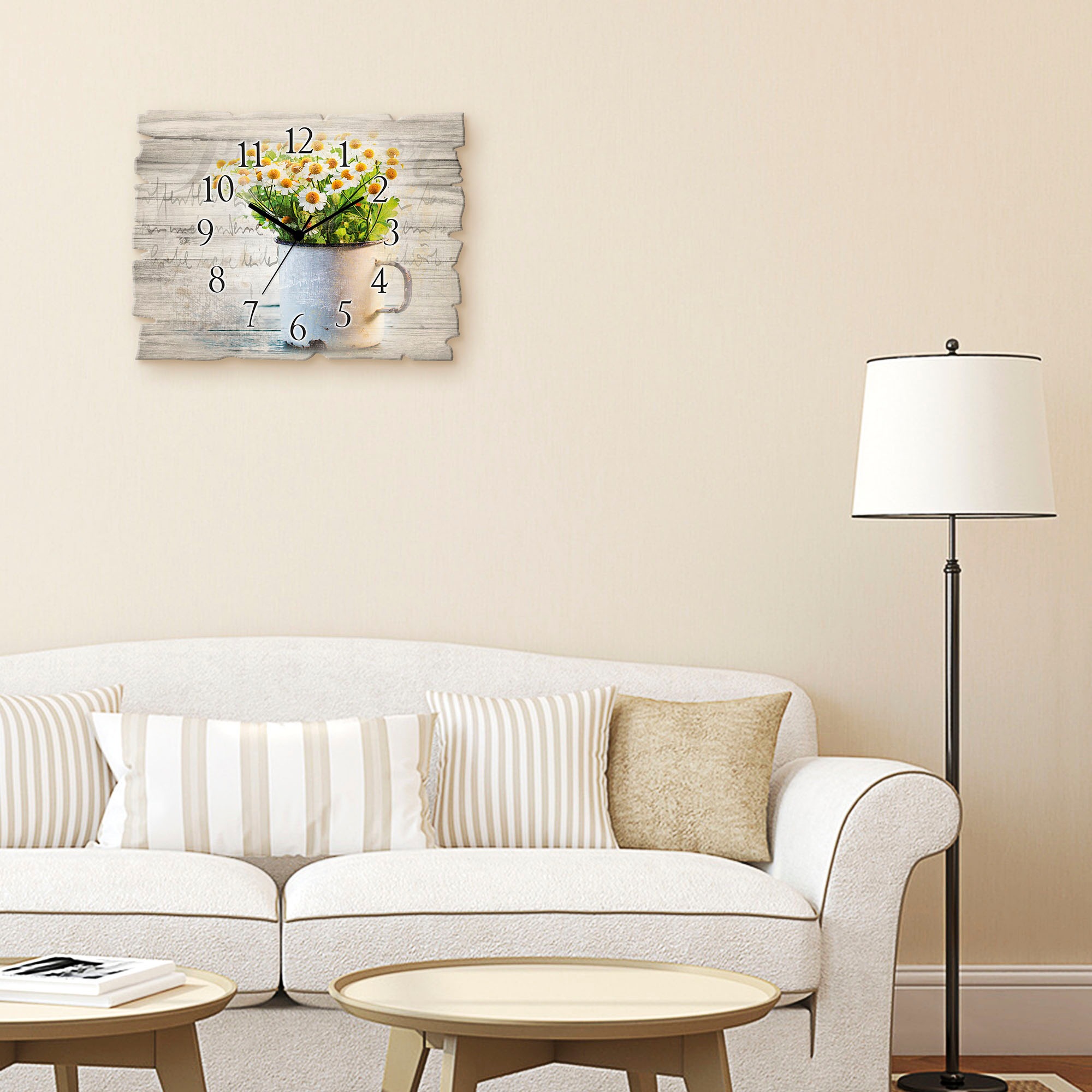 Artland Wanduhr "Frühlingsgarten mit Gänseblümchen" wahlweise mit Quarz- od günstig online kaufen