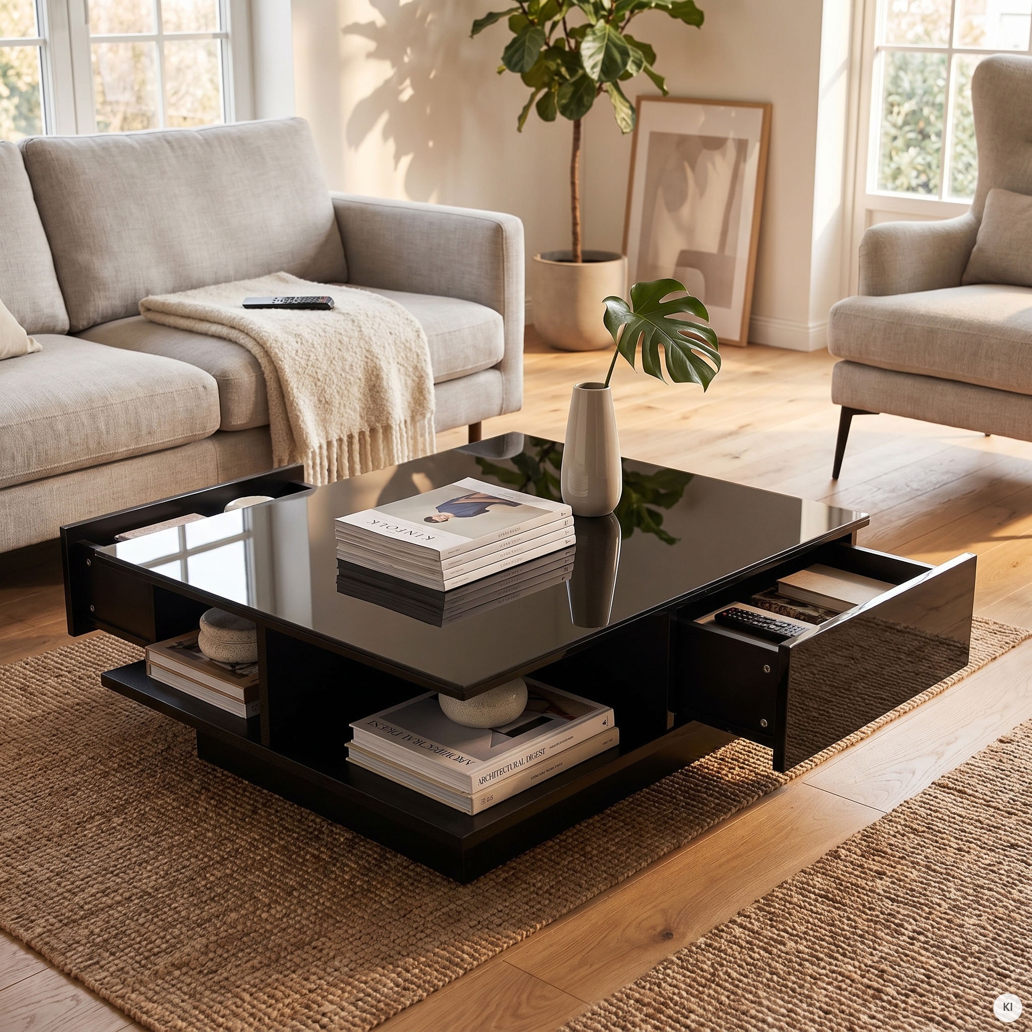 SalesFever Couchtisch »- stilvoll und praktisch« Kristallglas-Tischplatte, gehärtet und elegant