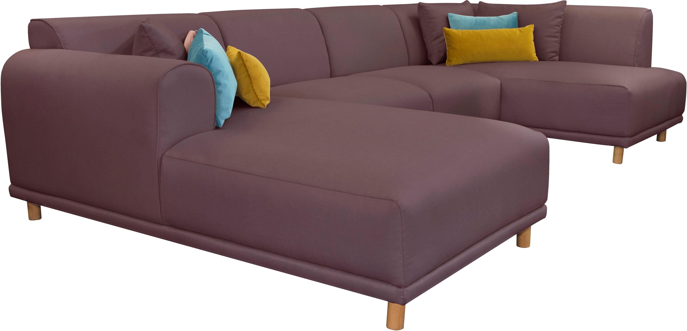 andas Wohnlandschaft »Maroon U-Form«, in skandinavischem Design, mit losen Kissen