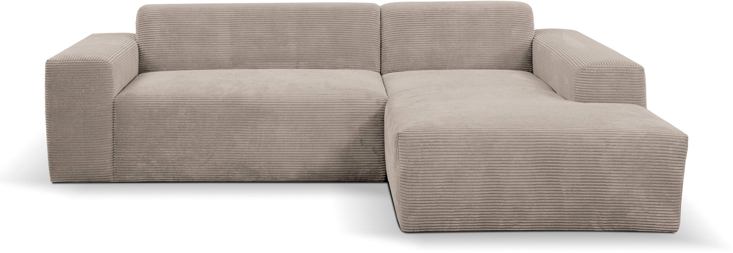 WERK2 Ecksofa »Zeus-L modern und zeitlos, Breite 253cm, bequemes Sofa«, Curvy Trend Ecksofa mit urbaner Optik