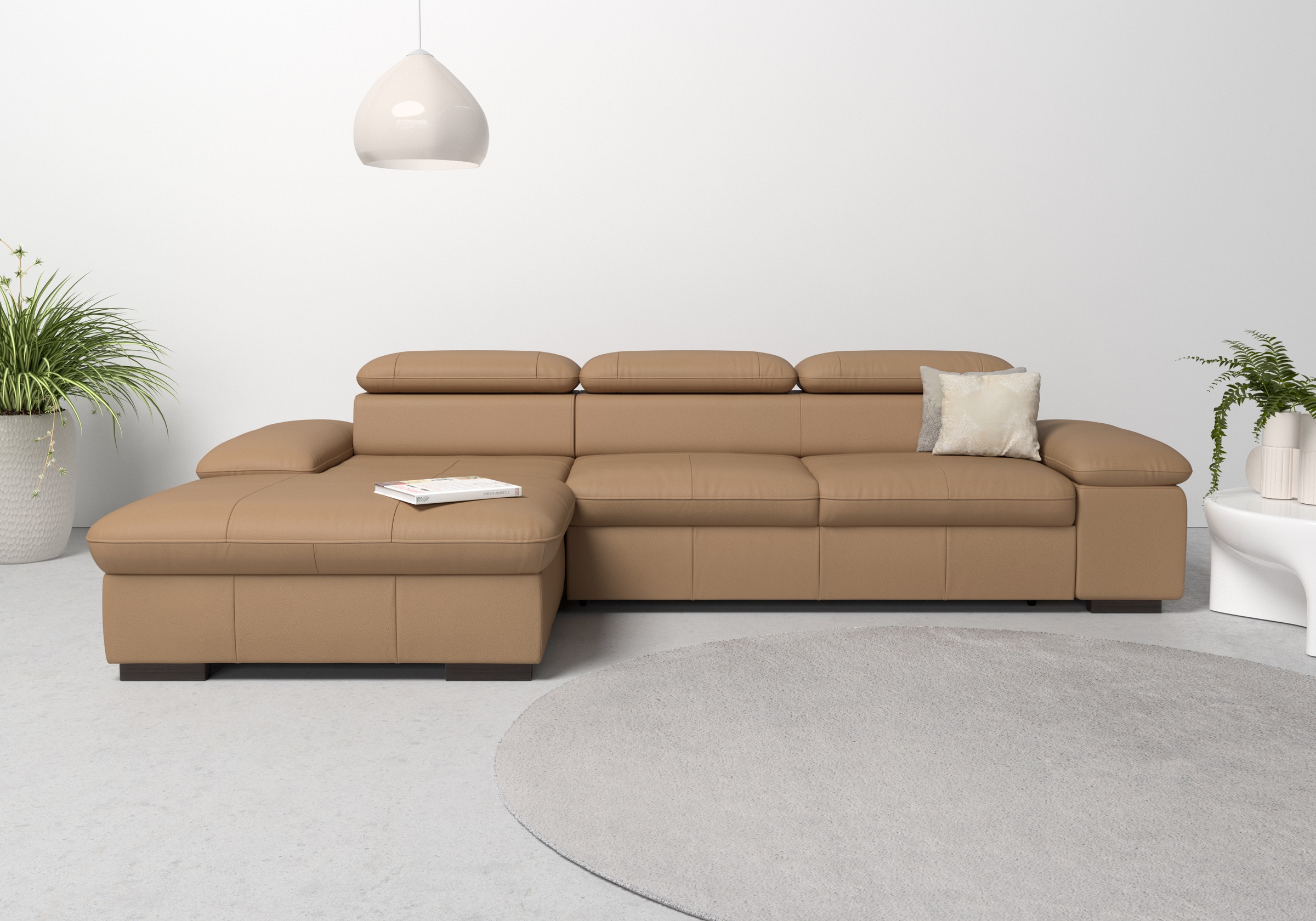OTTO home Ecksofa "Alberto L-Form" mit Kopfteilverstellung, wahlweise mit Schlaffunktion