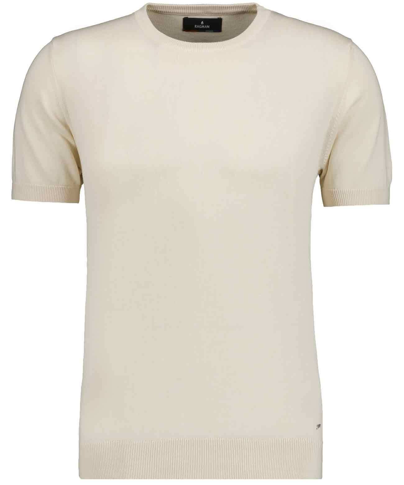 Rundhalspullover RAGMAN, Herren, Gr. 58, ecru, 004, Strick, 100% Baumwolle, Pullover Rundhalspullover