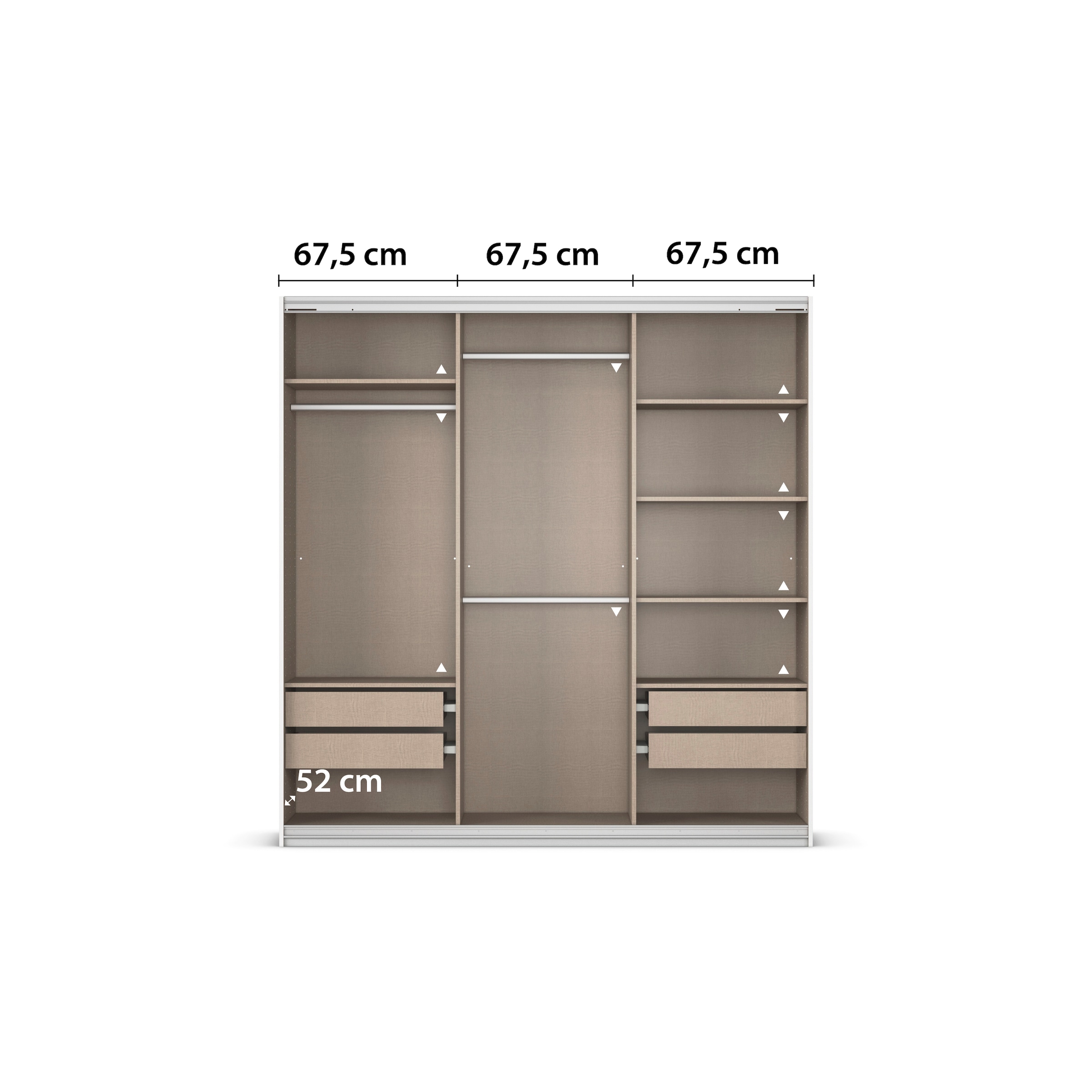 rauch Kleiderschrank »Schwebetürenschrank OTTO´s Choice Garderobe Schrank TOP ANGEBOT Avola«, (in 3 verschiedenen Ausstattungen BASIC/CLASSIC/PREMIUM), mit eleganten Zierleisten in Chrom, Schwarz oder Weiß MADE IN GERMANY