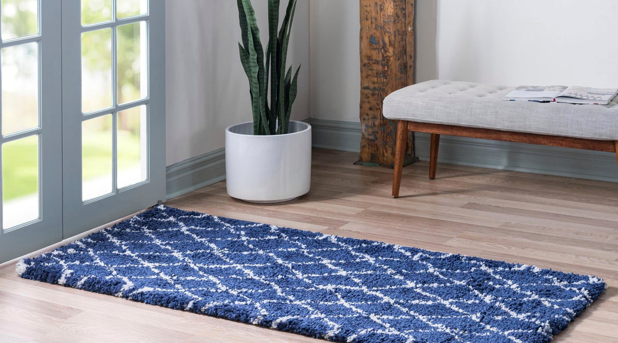 Myflair Möbel & Accessoires Hochflor-Läufer »Temara Shag Lagerräumung«, rechteckig, 51 mm Höhe, Teppich-Läufer, gewebt, Rauten Design, weich & kuschelig
