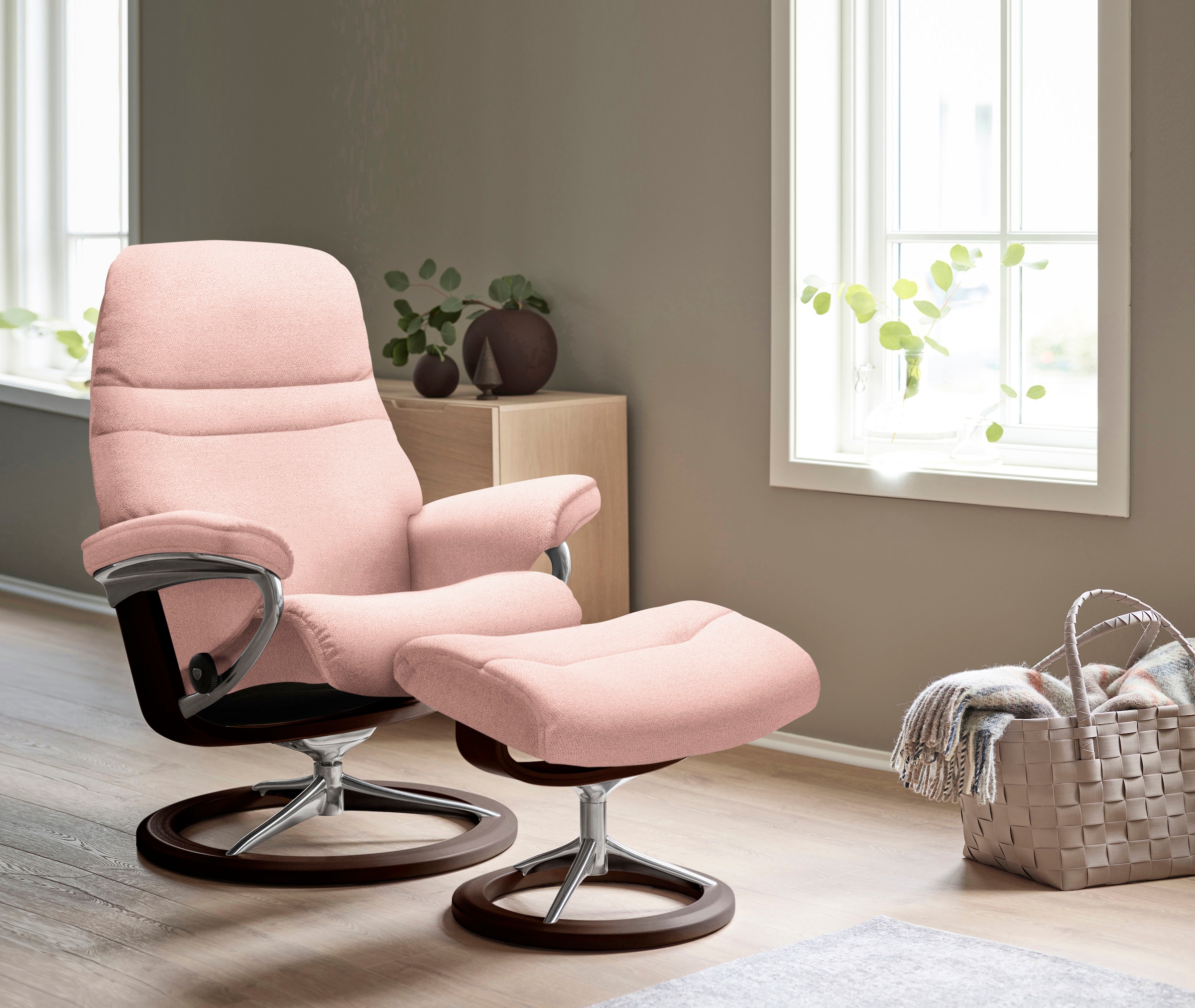 Stressless Fußhocker "Sunrise", mit Signature Base, Gestell Braun