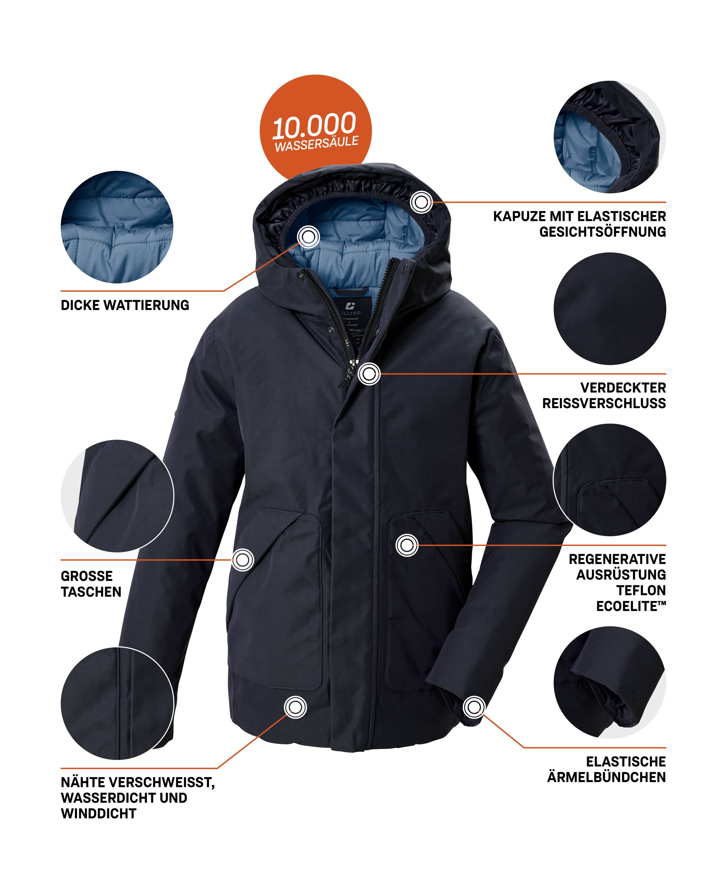 Killtec Funktionsjacke »KOW 184 BYS JCKT« Wattierte, wasserdichte Kids-Jacke mit Teflon EcoElite™ Imprägnierung