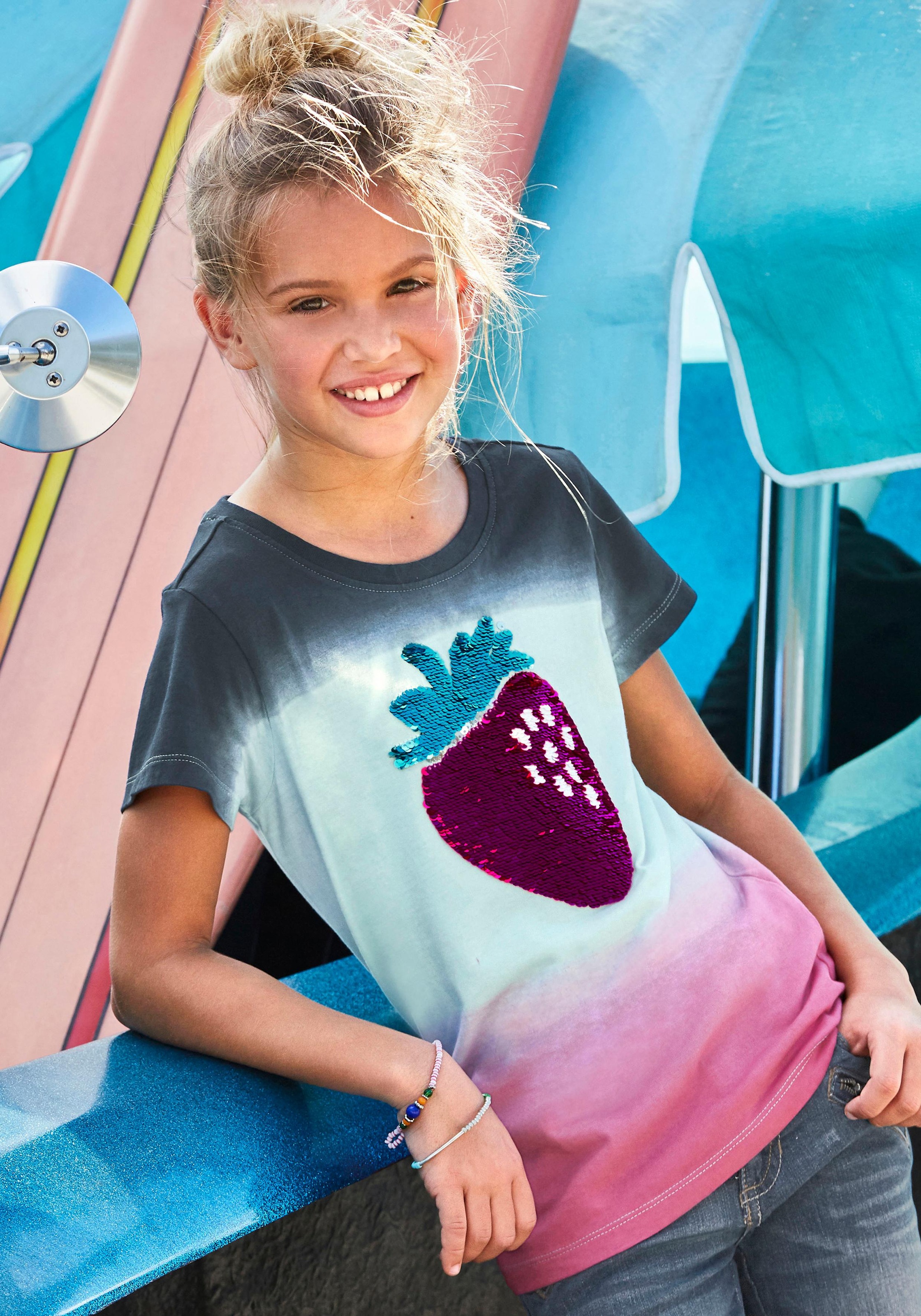 mit Wendepailletten für Farbverlauf BAUR & | KIDSWORLD ▷ T-Shirt,